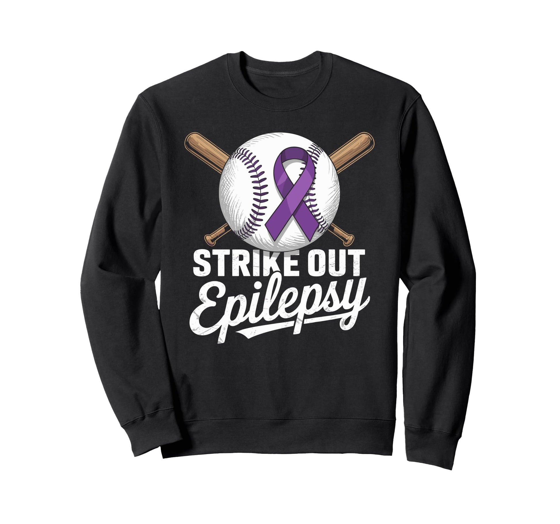 Strike Out Epilepsy Purple Sweatshirt - Casual Everyday Wear Men Women - T-Shirt, Sweatshirt, Hoodie