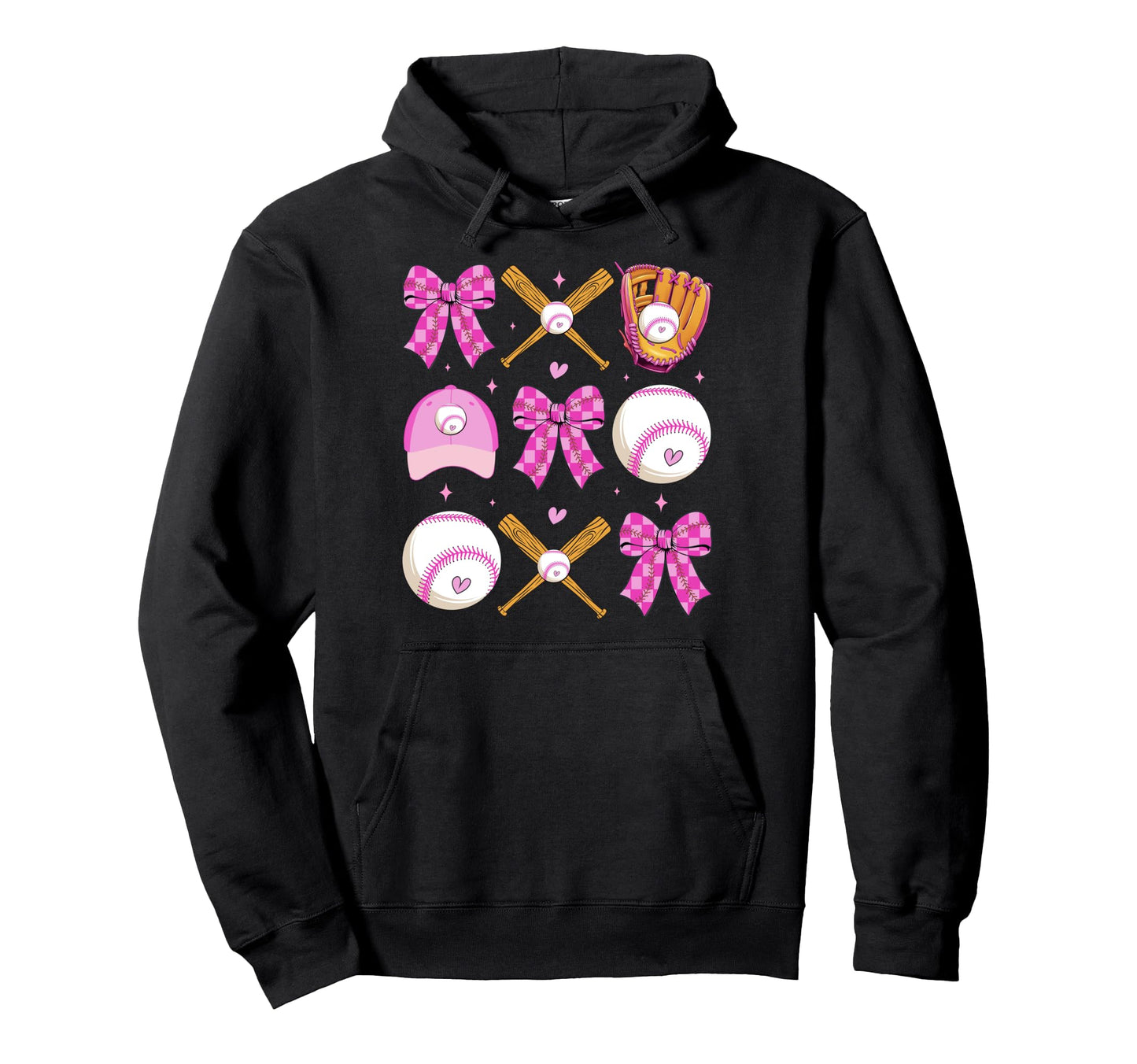 Checkered Mama Bow Baseball Mom Game Hoodie - Aesthetic Graphic Men Women - T-Shirt, Sweatshirt, Hoodie