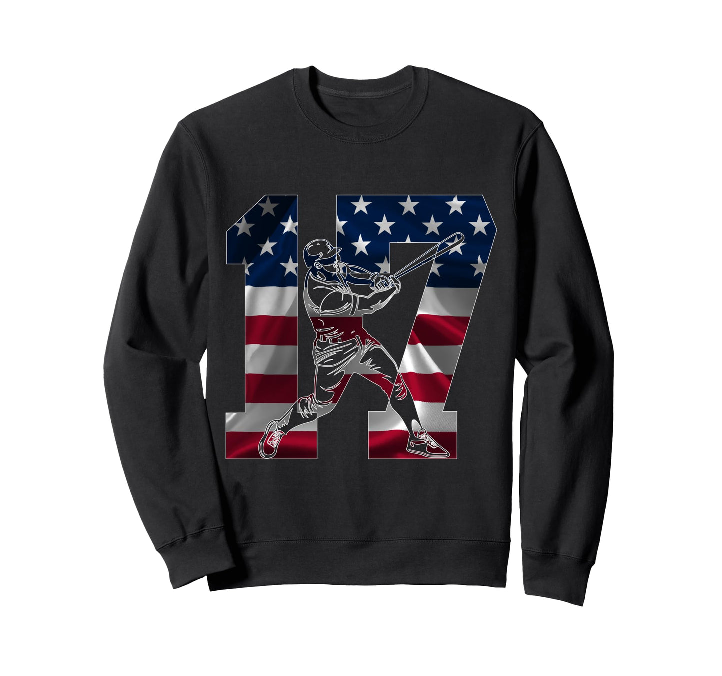 Number 17 Years Baseball 17Th Sweatshirt - Aesthetic Graphic Unisex - T-Shirt, Sweatshirt, Hoodie