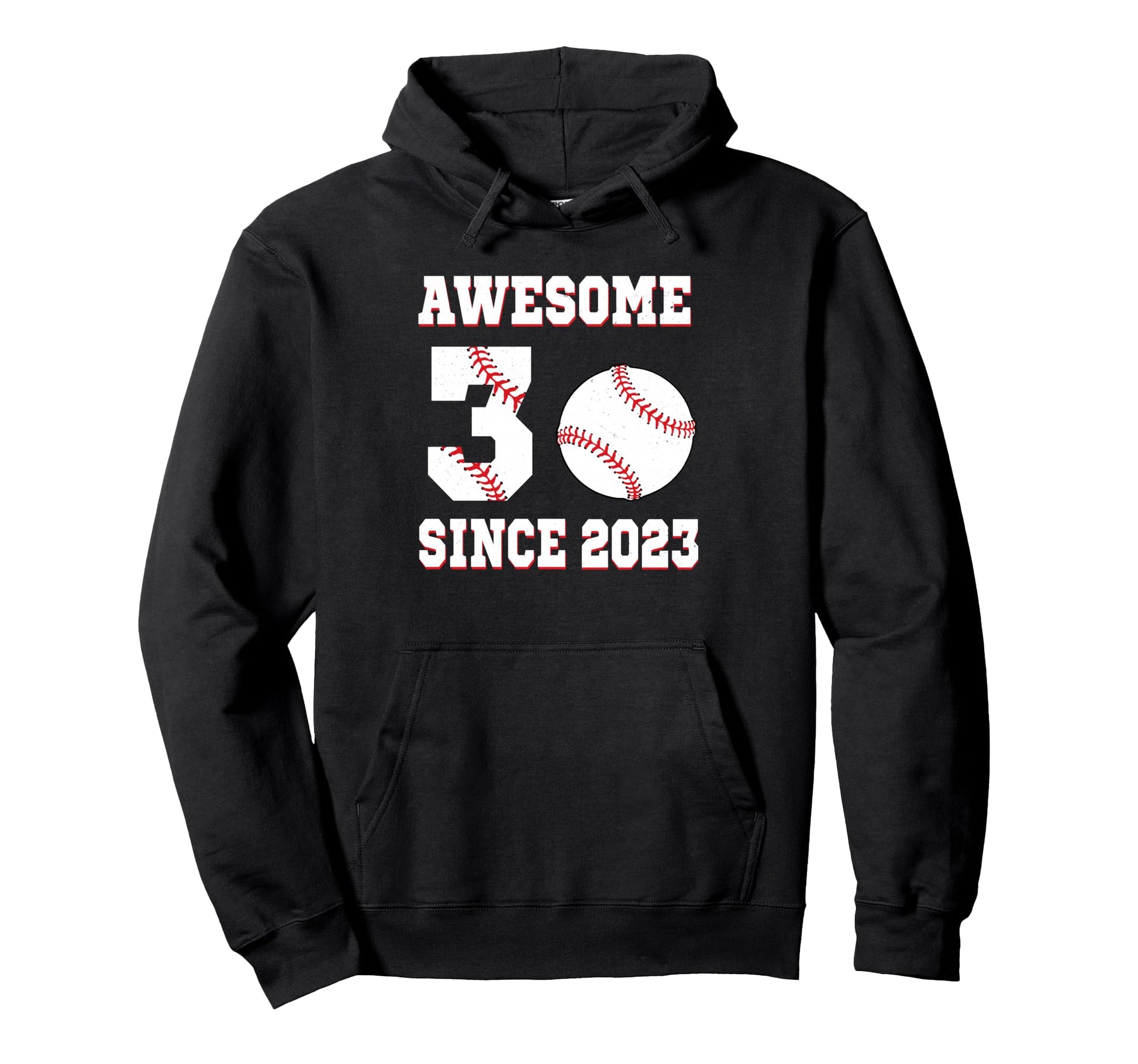 3 Years Old Birthday Baseball Awesome Hoodie - Graphic Print Men Women - T-Shirt, Sweatshirt, Hoodie