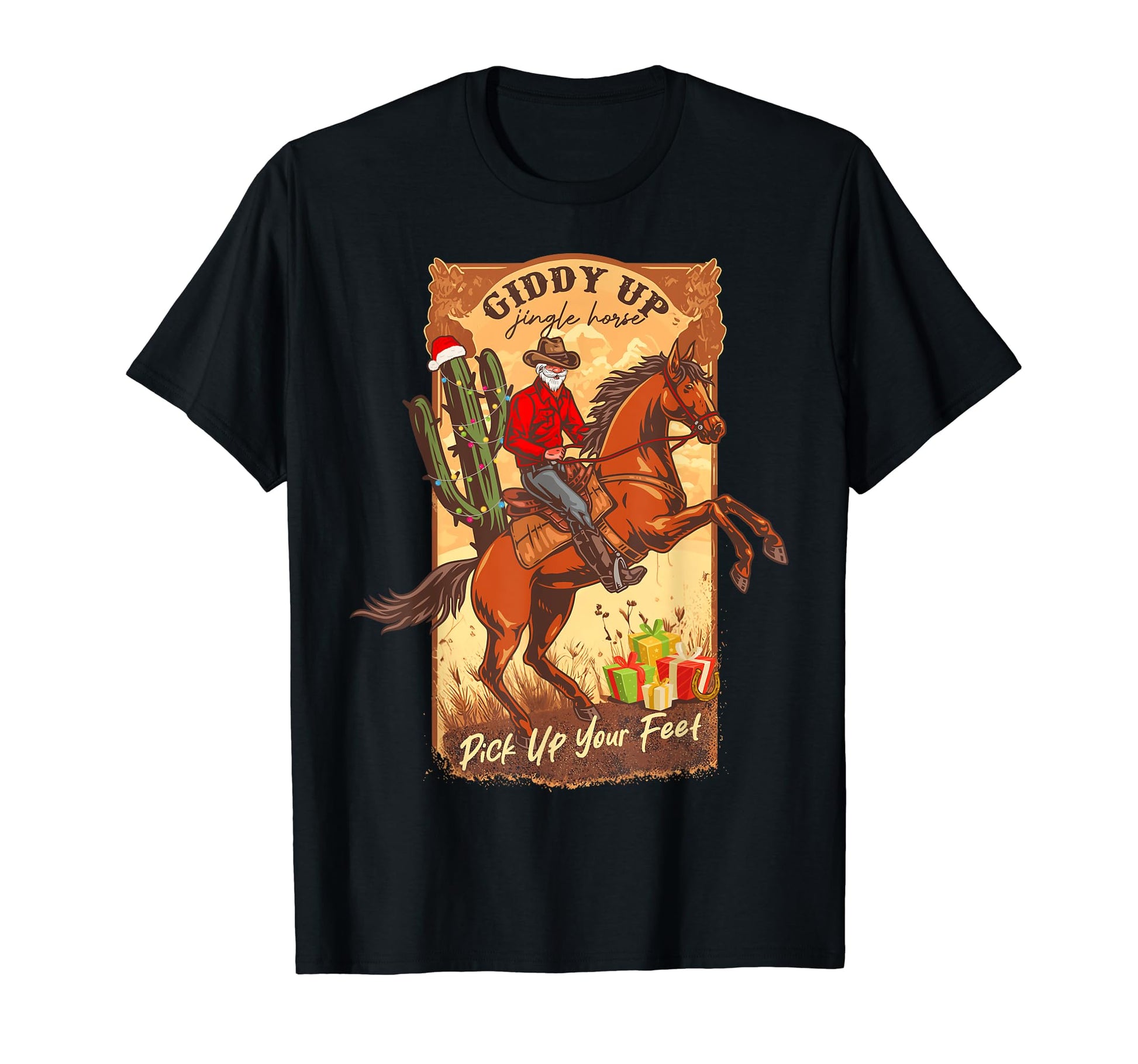 Giddy Up Jingle Horse Pick Up Your T-Shirt - Unique Graphic for Adults - T-Shirt, Sweatshirt, Hoodie