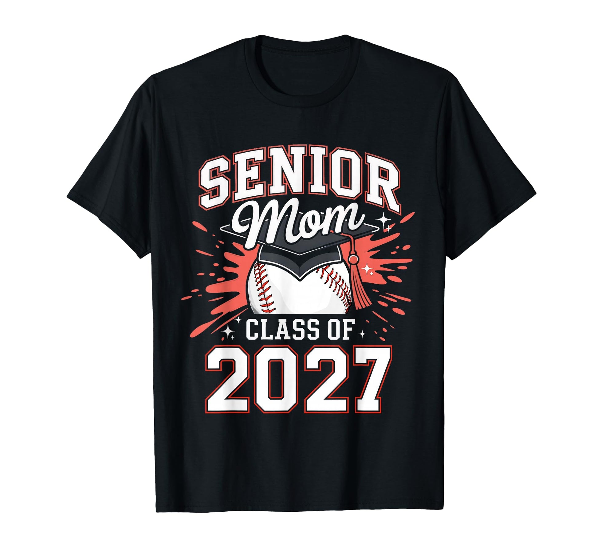 Senior Mom Class 2027 Coquette Bow T-Shirt - Minimalist Print for Adults - T-Shirt, Sweatshirt, Hoodie