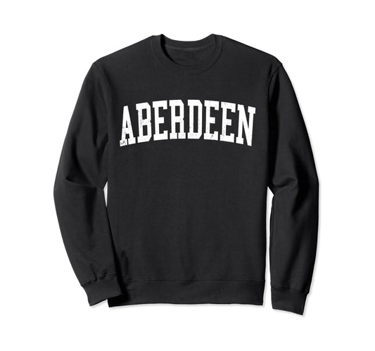 Aberdeen Md Distressed White Sweatshirt - Fun Novelty Design Men Women - T-Shirt, Sweatshirt, Hoodie