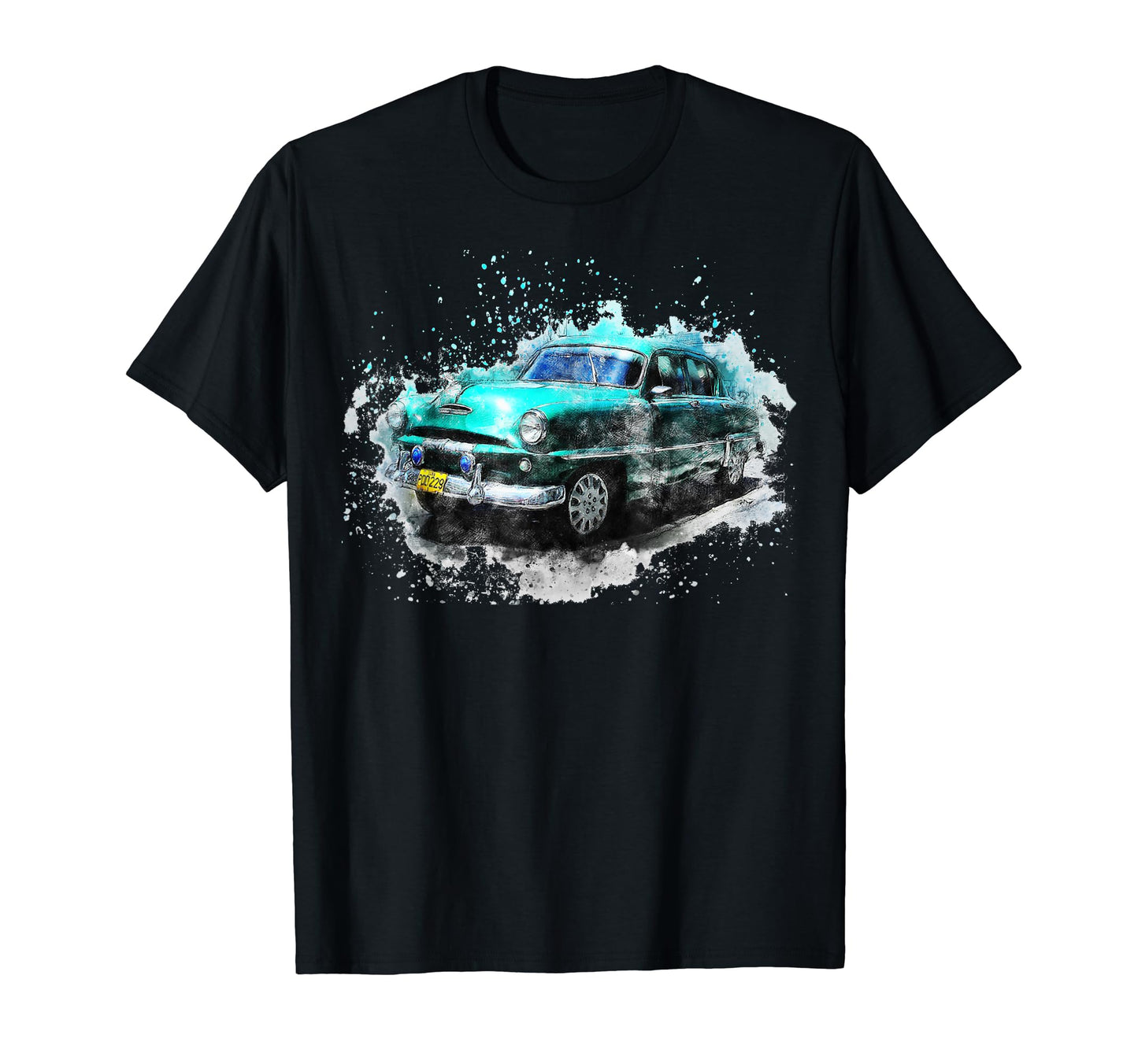Old American Car Watercolor T-Shirt - Minimalist Print Unisex - T-Shirt, Sweatshirt, Hoodie