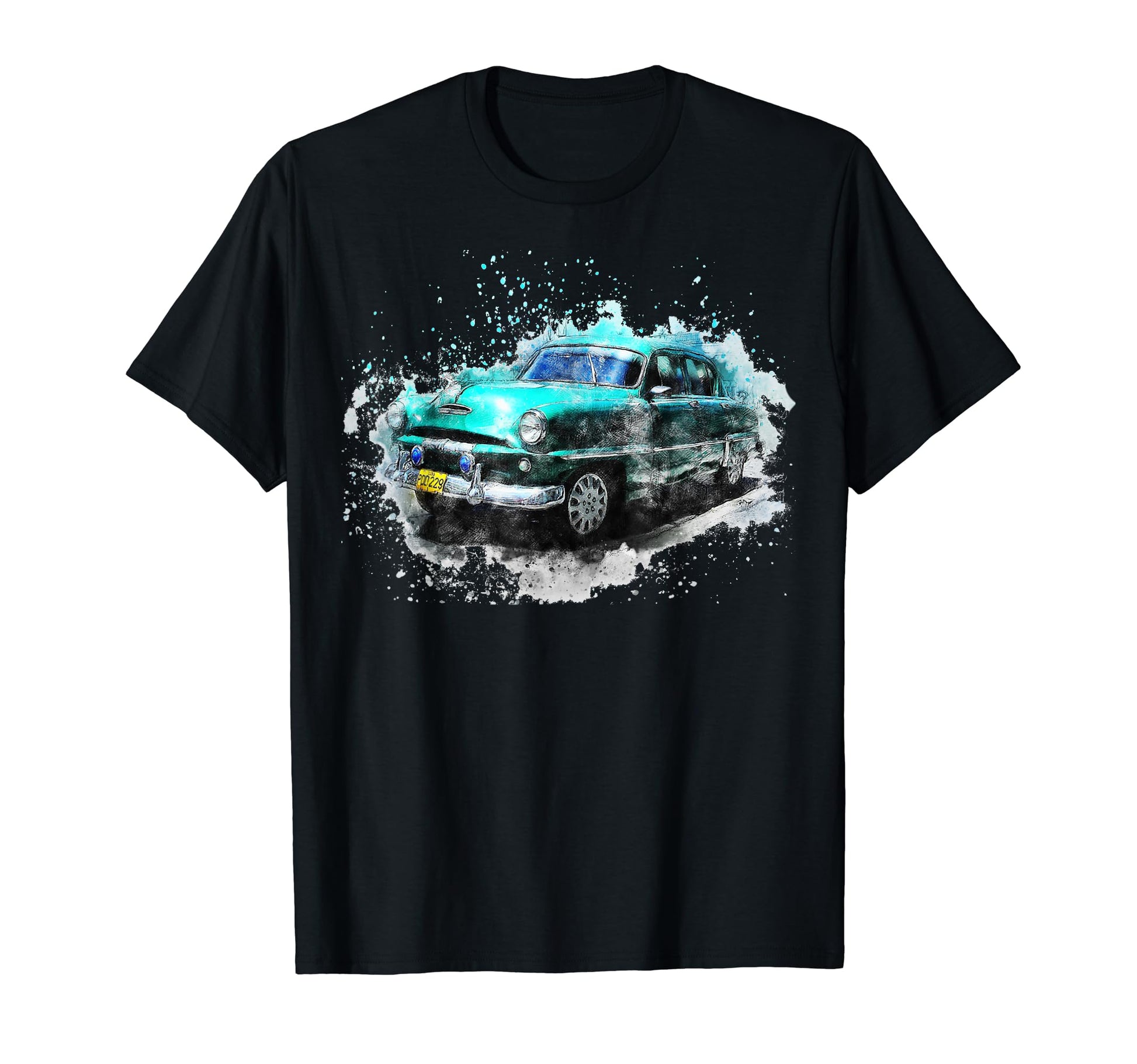 Old American Car Watercolor T-Shirt - Minimalist Print Unisex - T-Shirt, Sweatshirt, Hoodie
