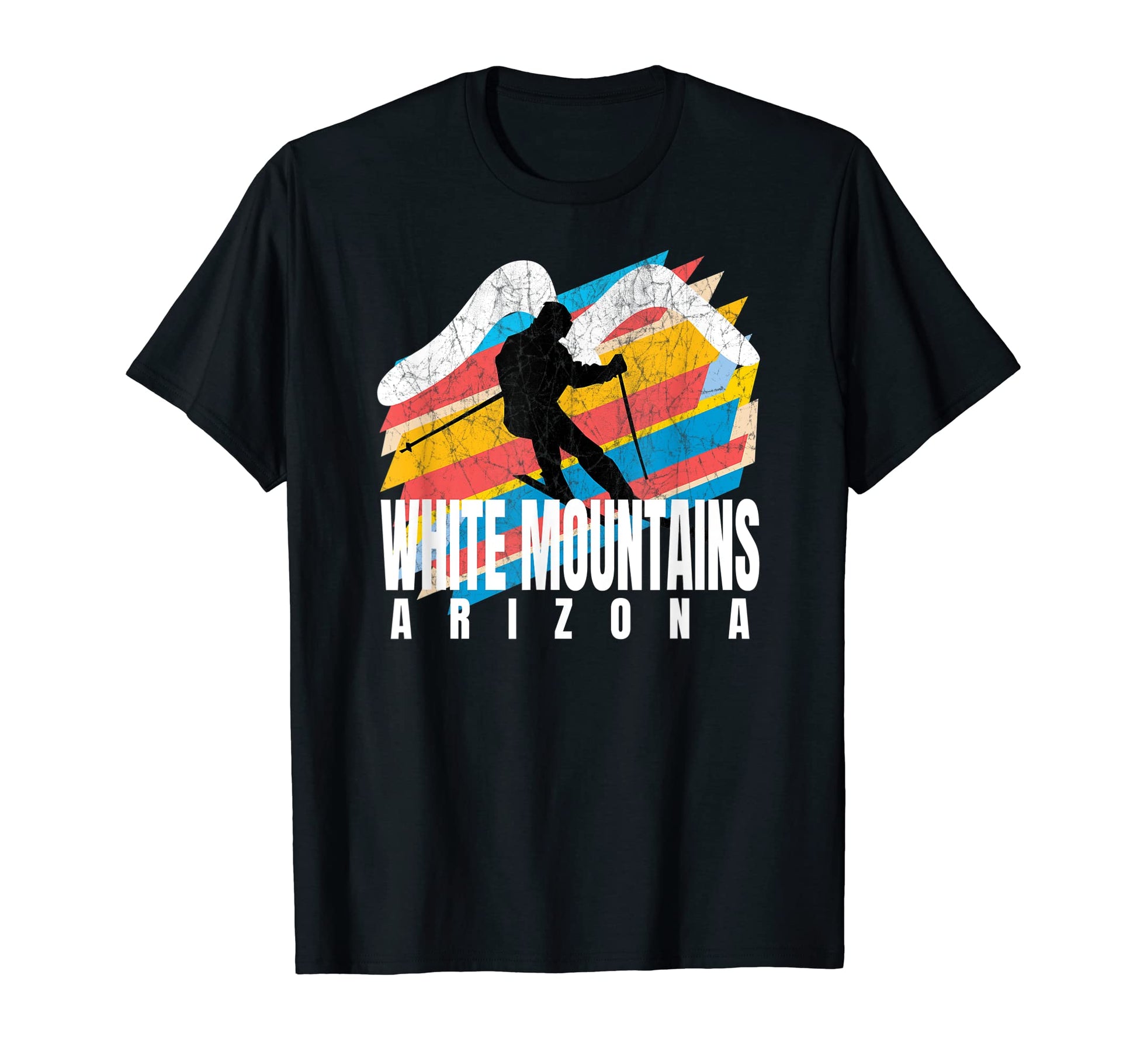 Ski White Mountain Geometric Striped T-Shirt - Custom Art Print for Adults - T-Shirt, Sweatshirt, Hoodie