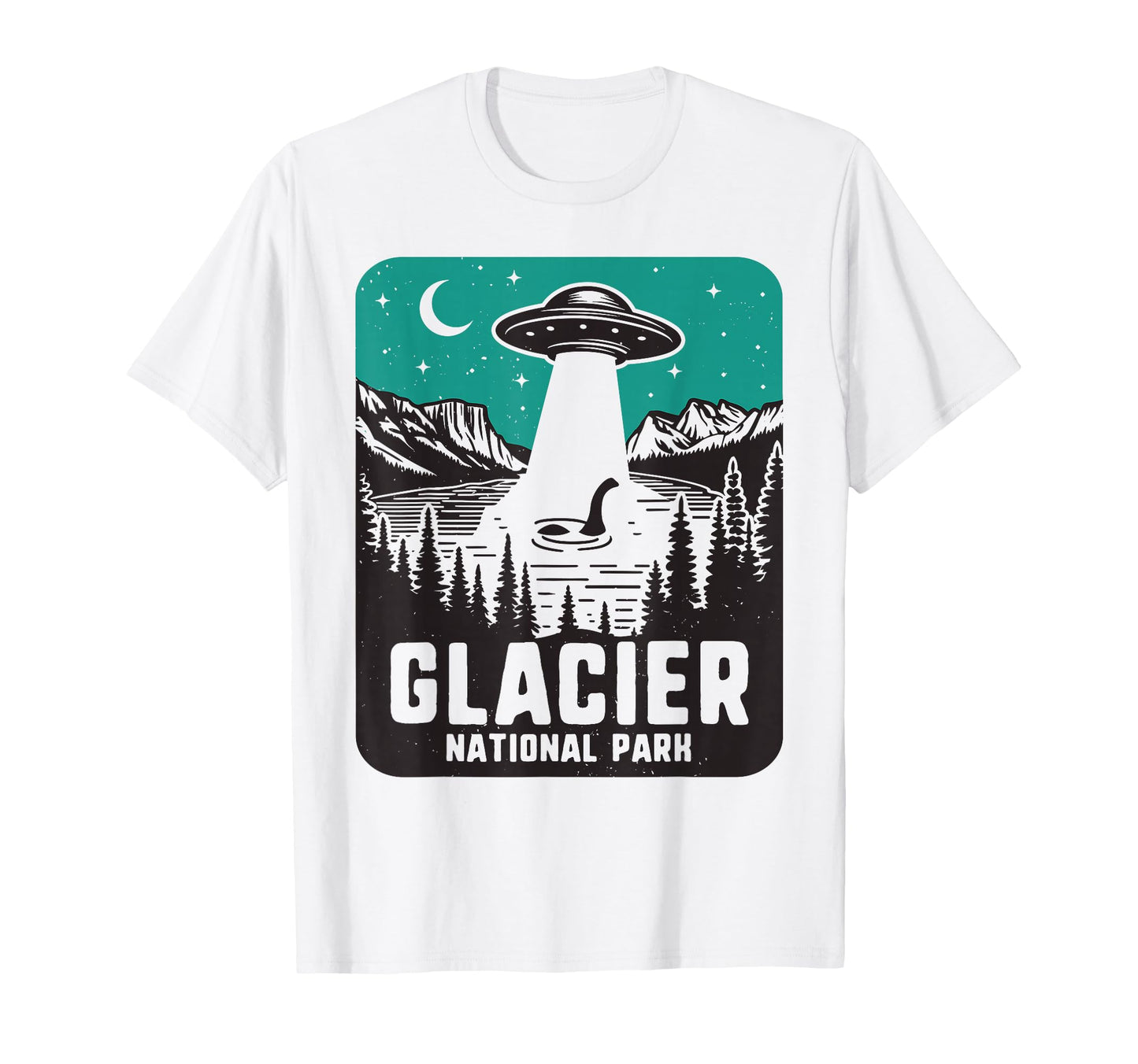 Glacier National Park Montana Ufo T-Shirt - Minimalist Print Men Women - T-Shirt, Sweatshirt, Hoodie