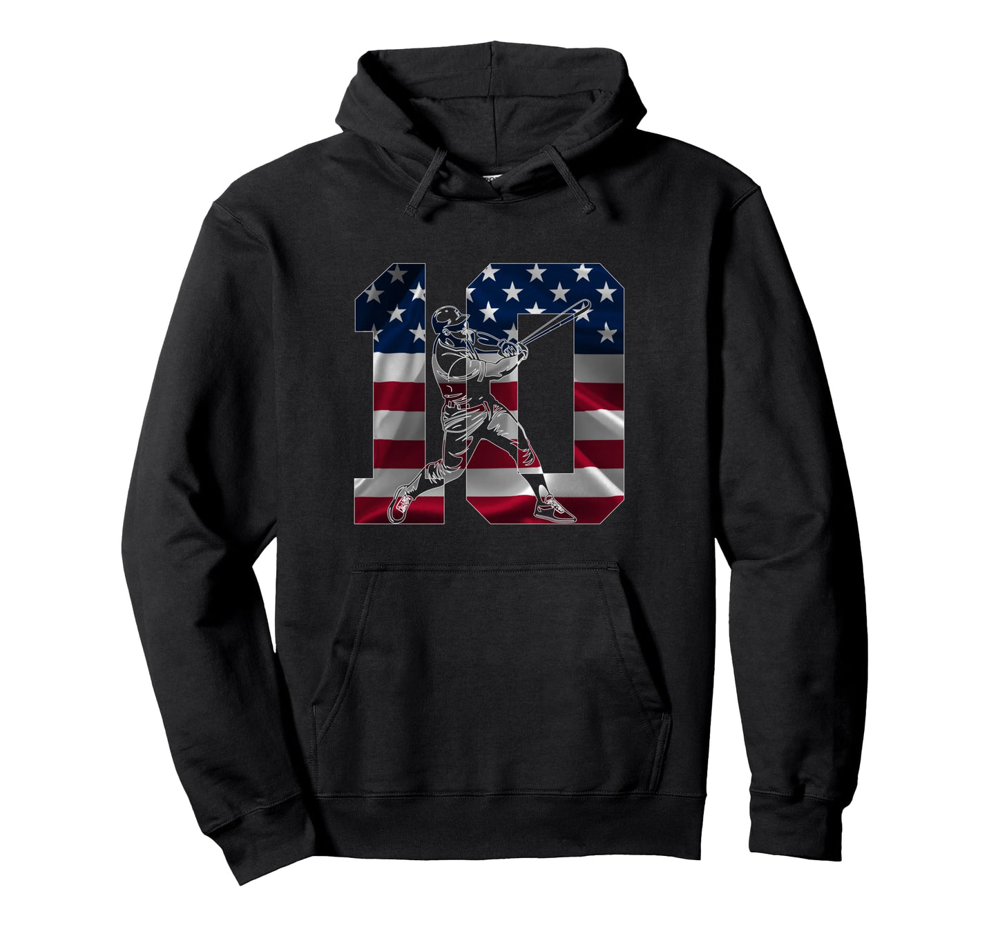 Number 10 Years Baseball 10Th Birthday Hoodie - Custom Art Print for Adults - T-Shirt, Sweatshirt, Hoodie
