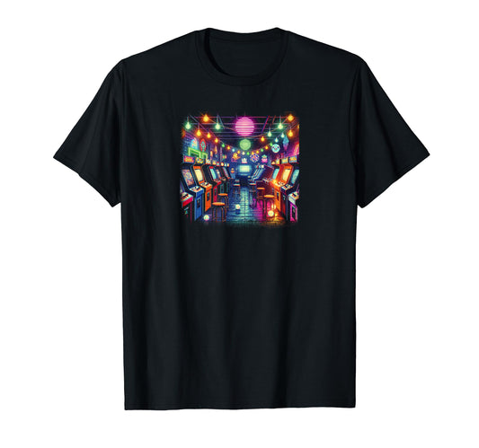 80S Arcade Alley T-Shirt - Graphic Print for Adults - T-Shirt, Sweatshirt, Hoodie