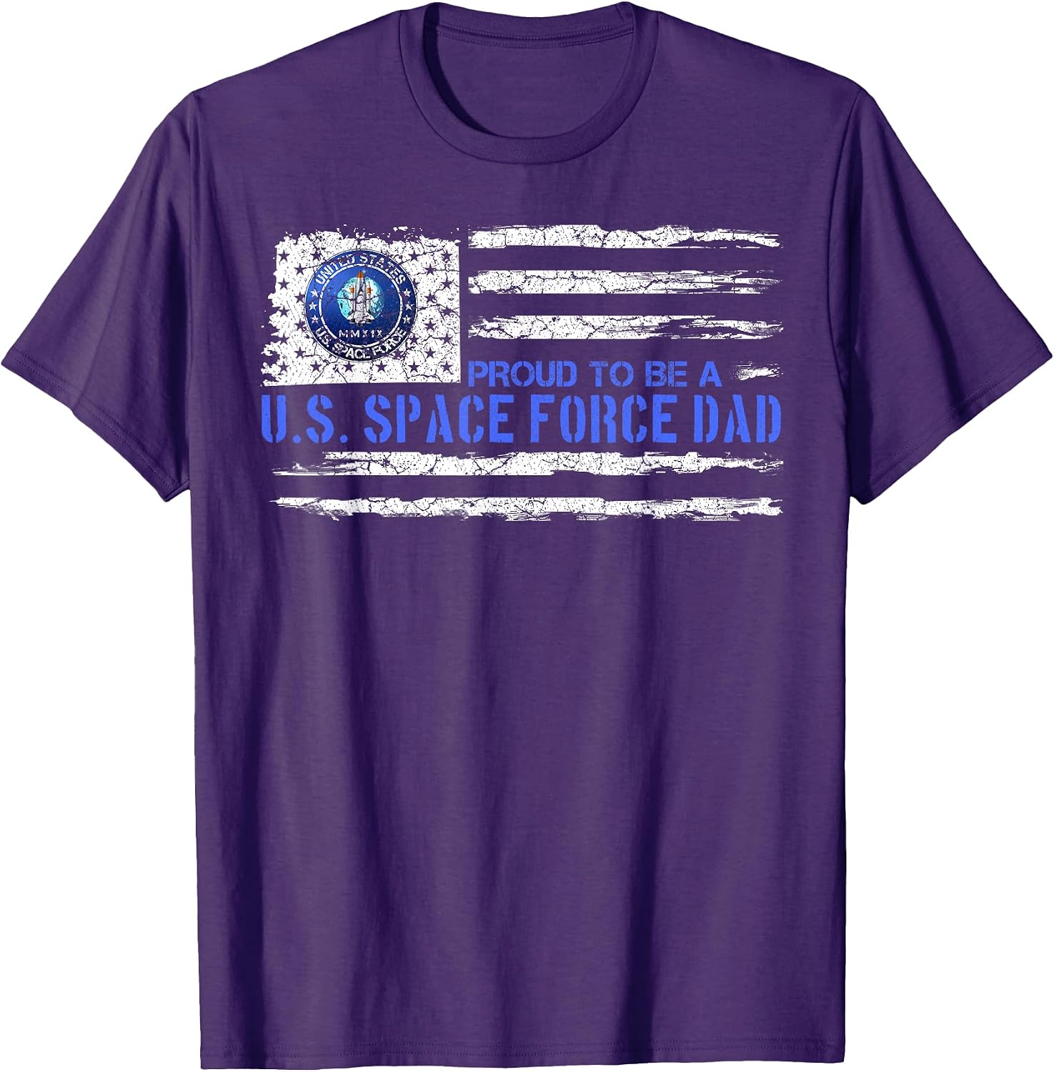 Vintage USA Flag Proud To Be A US Space Force Dad - Adult & Kids T-Shirts, Sweatshirts & Hoodies apparel design preview 1
