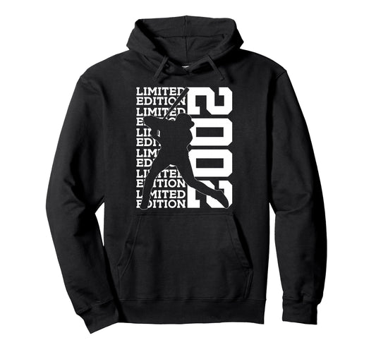 2002 Baseball 24Th Birthday Hoodie - Minimalist Print for Adults - T-Shirt, Sweatshirt, Hoodie
