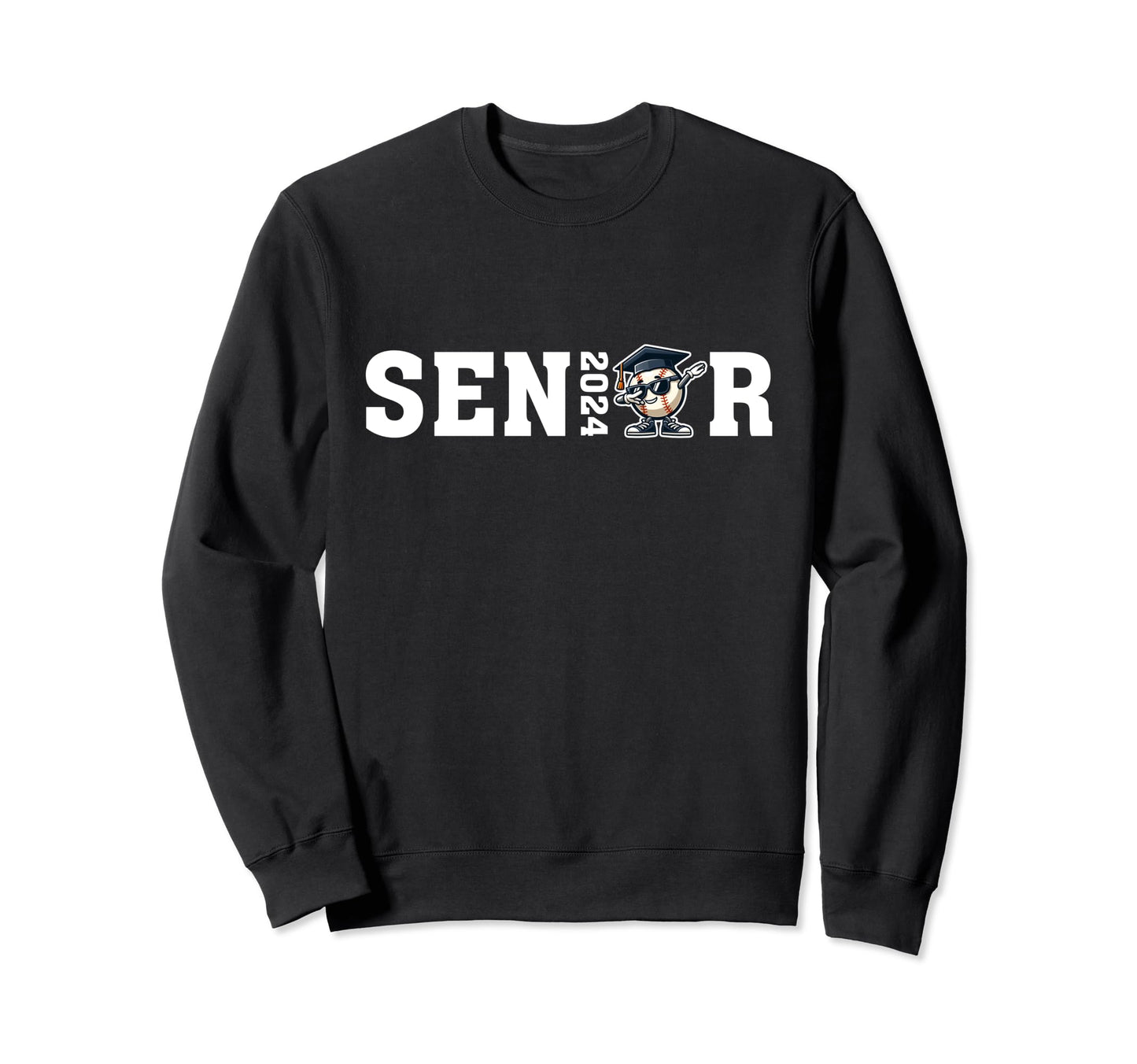 Graduate Senior 2024 Baseball Sweatshirt - Custom Art Print for Adults - T-Shirt, Sweatshirt, Hoodie