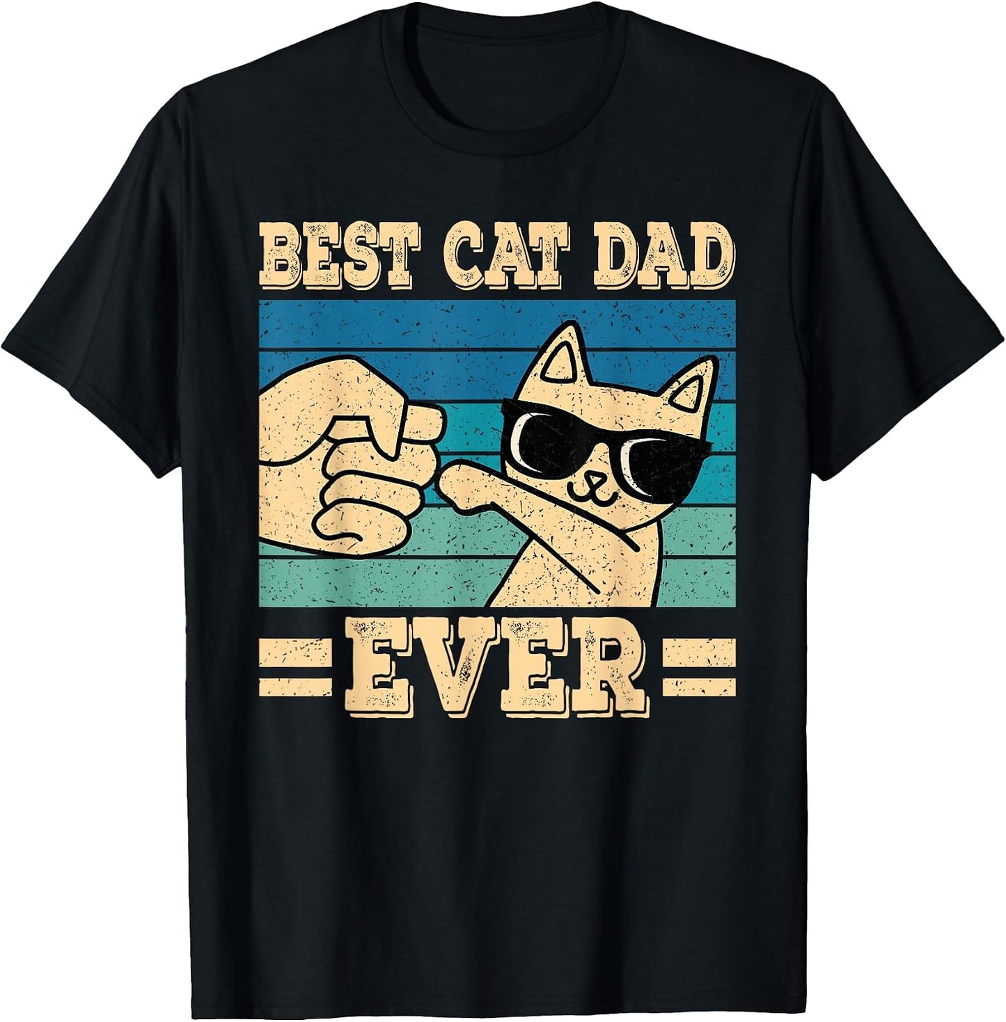 Best Cat Dad Ever Vintage Funny Lover Retro Men - Adult & Kids T-Shirts, Sweatshirts & Hoodies apparel design preview 1