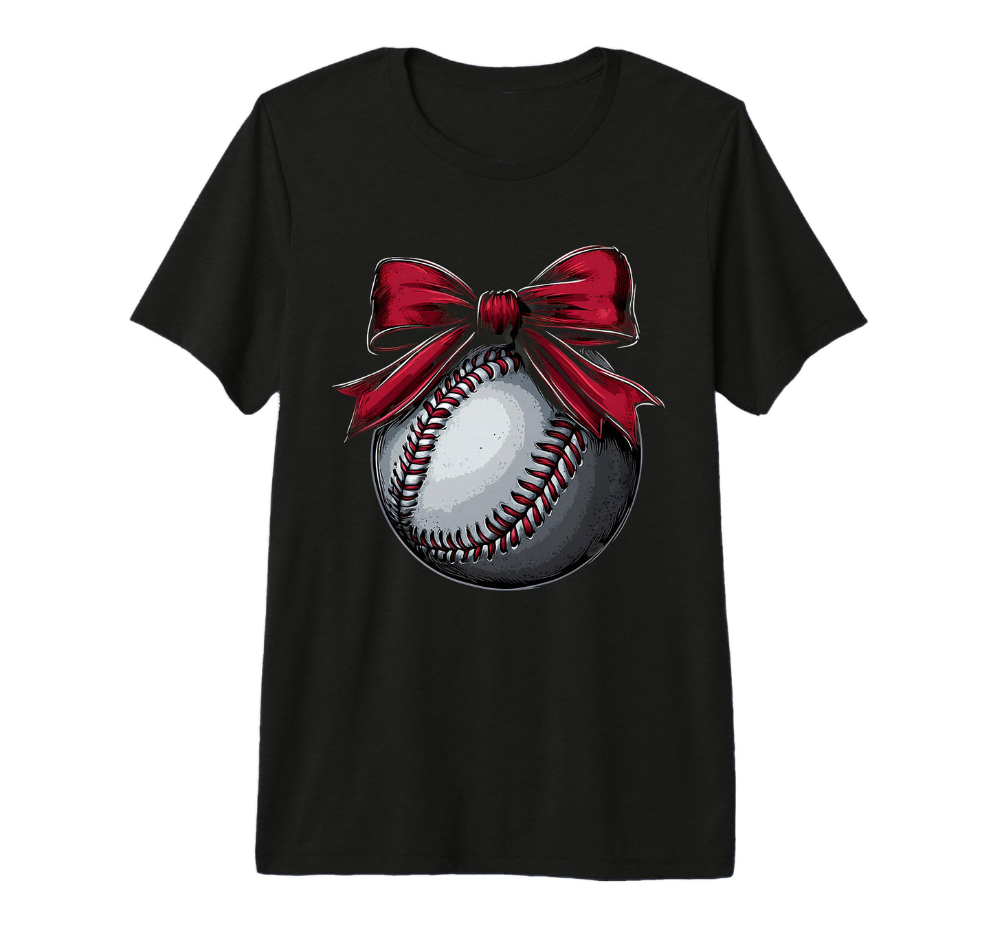 Baseball Coquette Bow Baseball Mom T-Shirt - Minimalist Print for Adults - T-Shirt, Sweatshirt, Hoodie