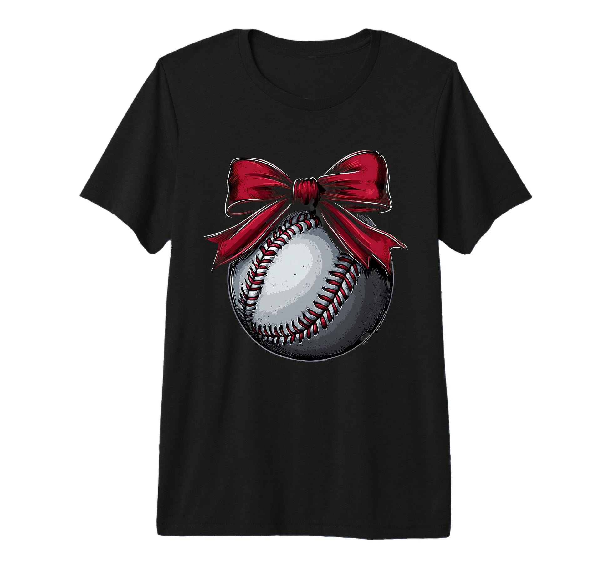 Baseball Coquette Bow Baseball Mom T-Shirt - Minimalist Print for Adults - T-Shirt, Sweatshirt, Hoodie