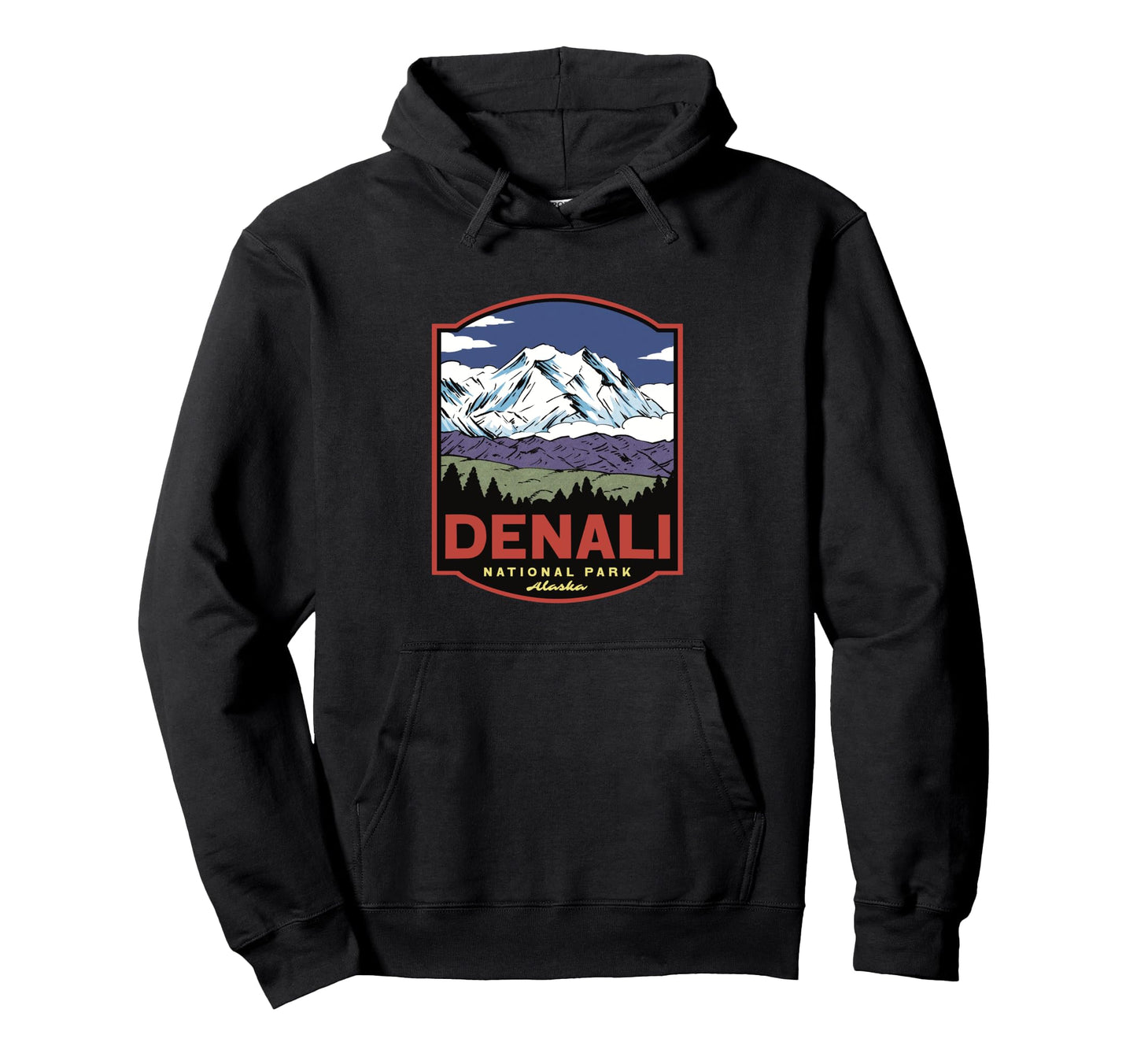 Denali National Park Alaska Hoodie - Fun Novelty Design for Adults - T-Shirt, Sweatshirt, Hoodie