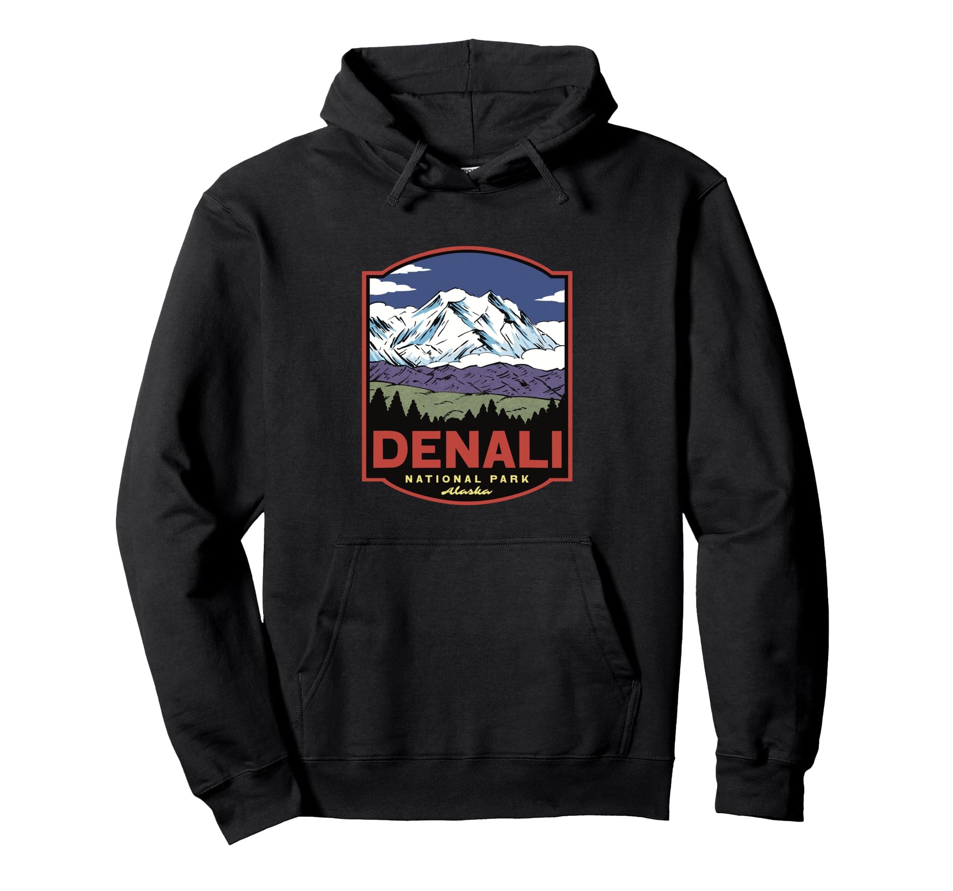 Denali National Park Alaska Hoodie - Fun Novelty Design for Adults - T-Shirt, Sweatshirt, Hoodie