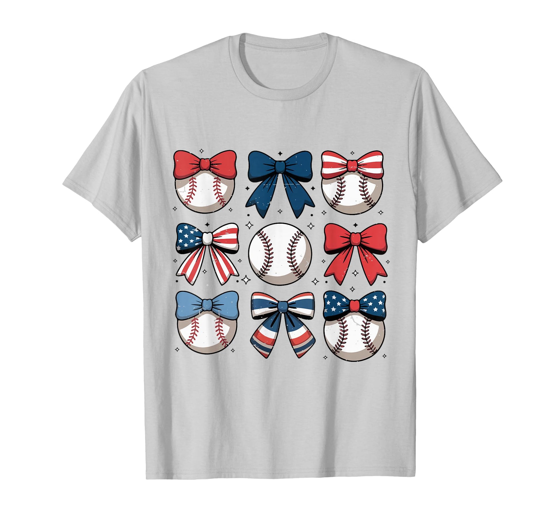 Baseball Coquette Bow 4Th July T-Shirt - Aesthetic Graphic for Adults - T-Shirt, Sweatshirt, Hoodie
