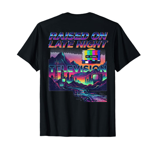 80S Synthwave 1980S Nostalgia Late T-Shirt - Fun Novelty Design for Adults - T-Shirt, Sweatshirt, Hoodie