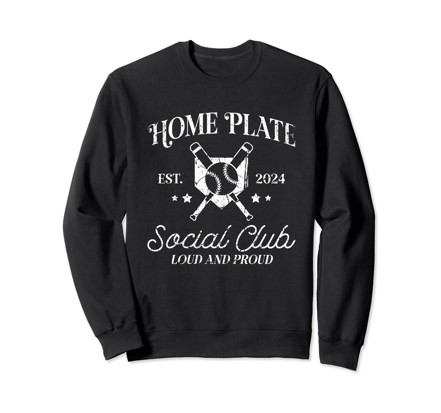 Baseball Home Plate Social Club Sweatshirt - Unique Graphic for Adults - T-Shirt, Sweatshirt, Hoodie