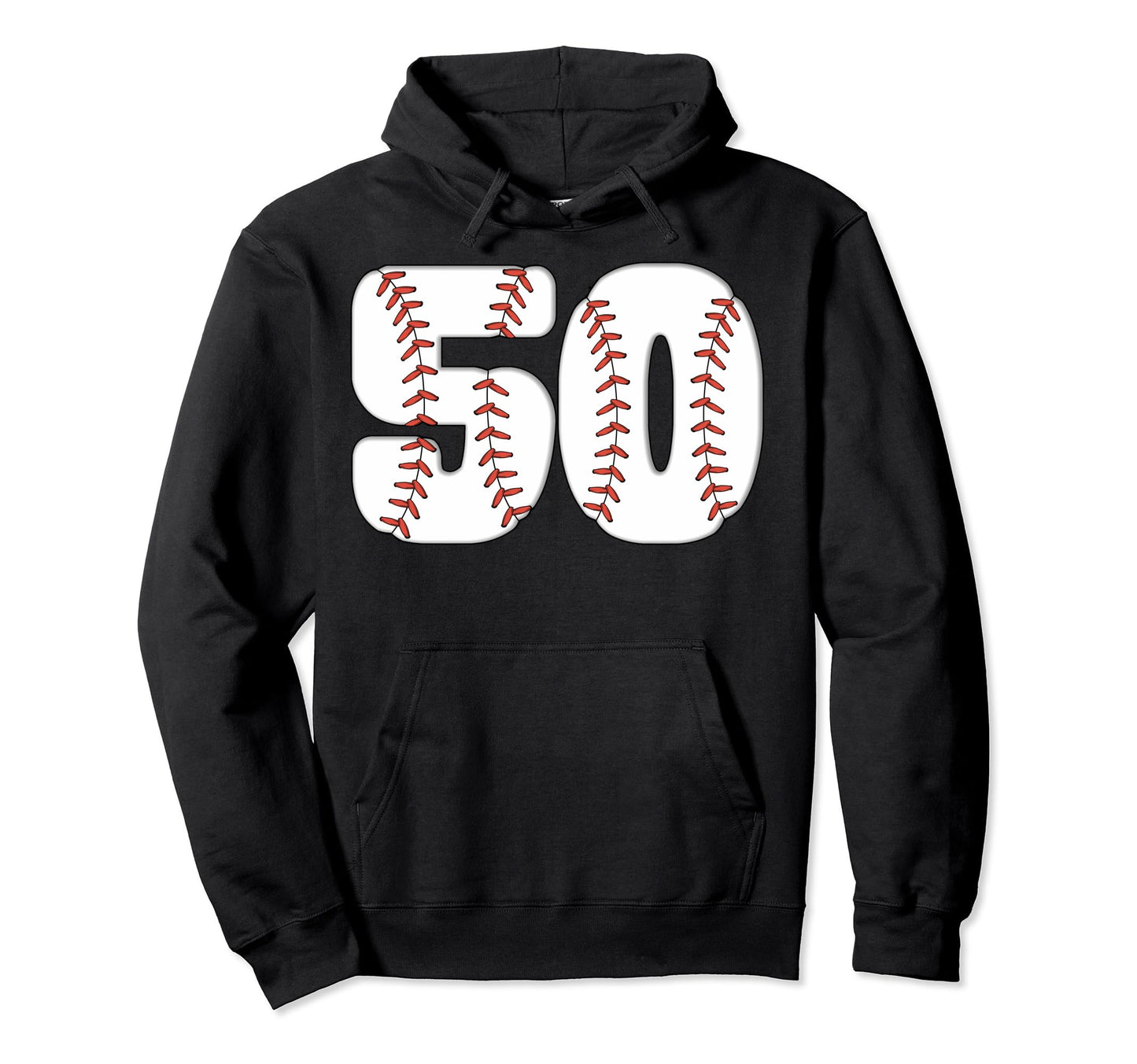 Baseball Number 50 Baseball Birthday Hoodie - Novelty Apparel for Adults - T-Shirt, Sweatshirt, Hoodie
