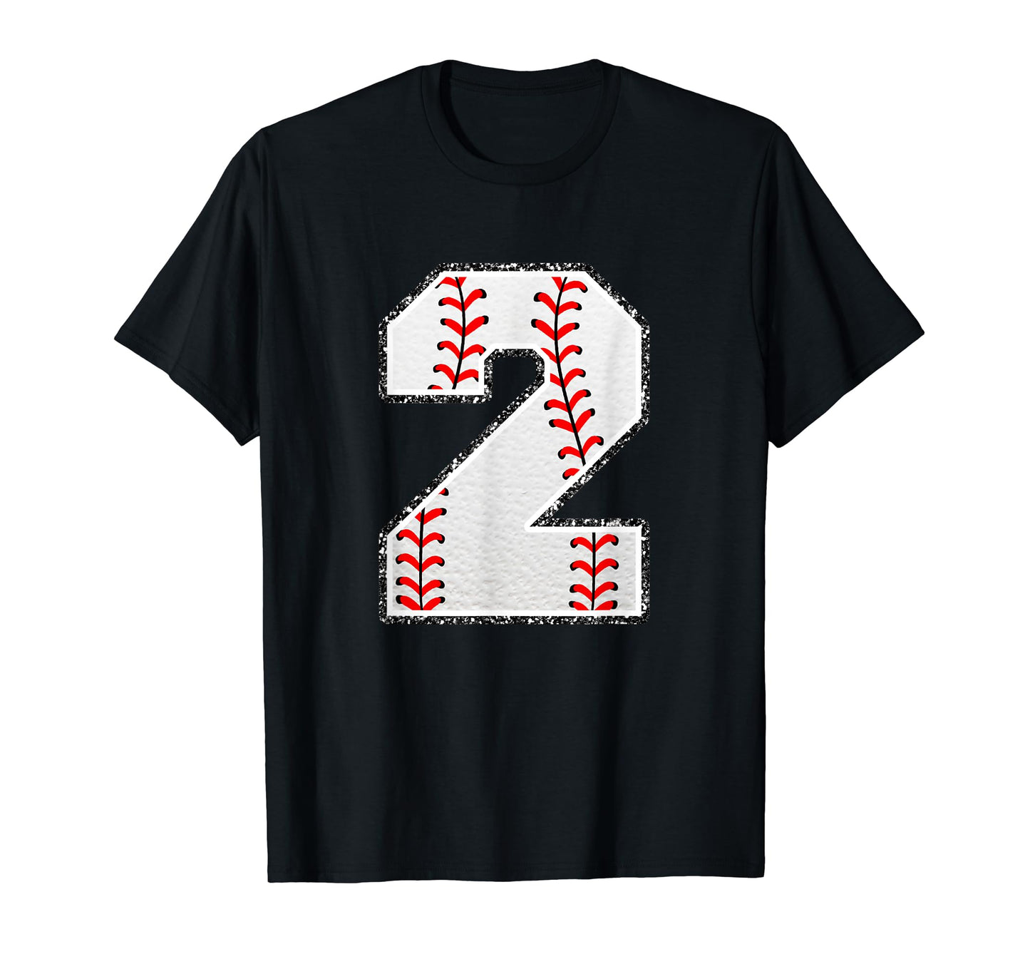 2 Baseball Distressed Number T-Shirt - Fun Novelty Design for Adults - T-Shirt, Sweatshirt, Hoodie