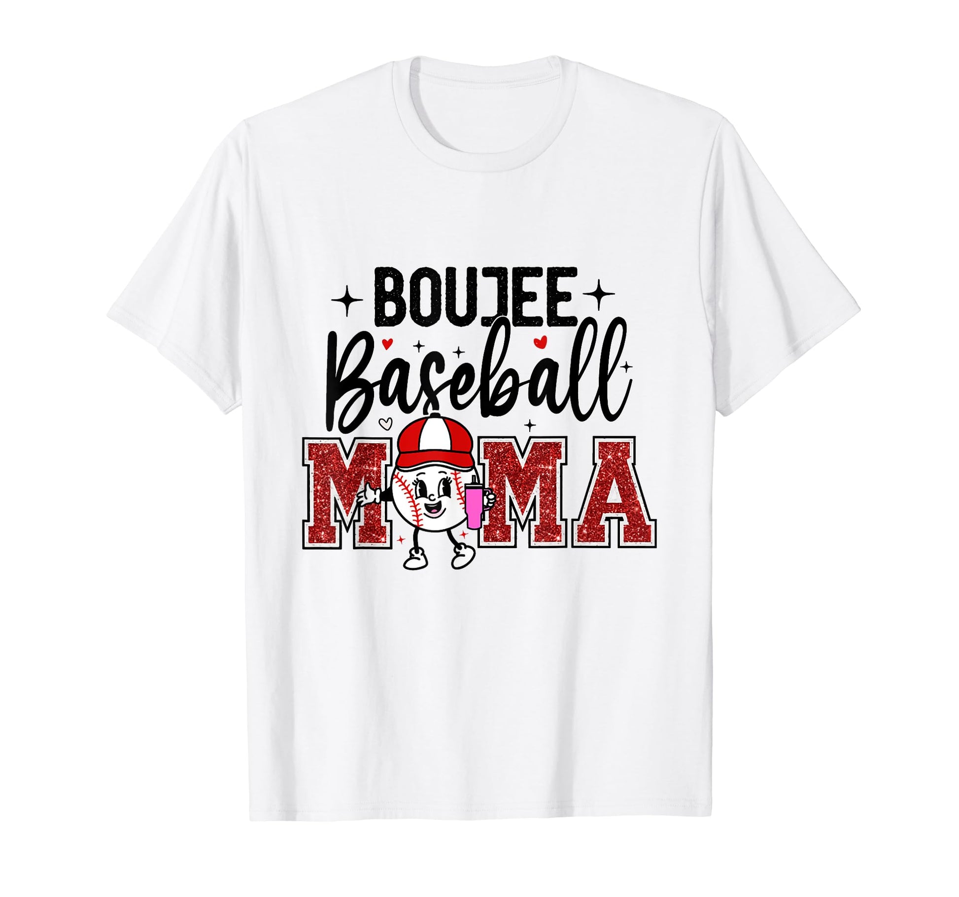 Boujee Baseball Mama Baseball Coquette T-Shirt - Graphic Print Men Women - T-Shirt, Sweatshirt, Hoodie