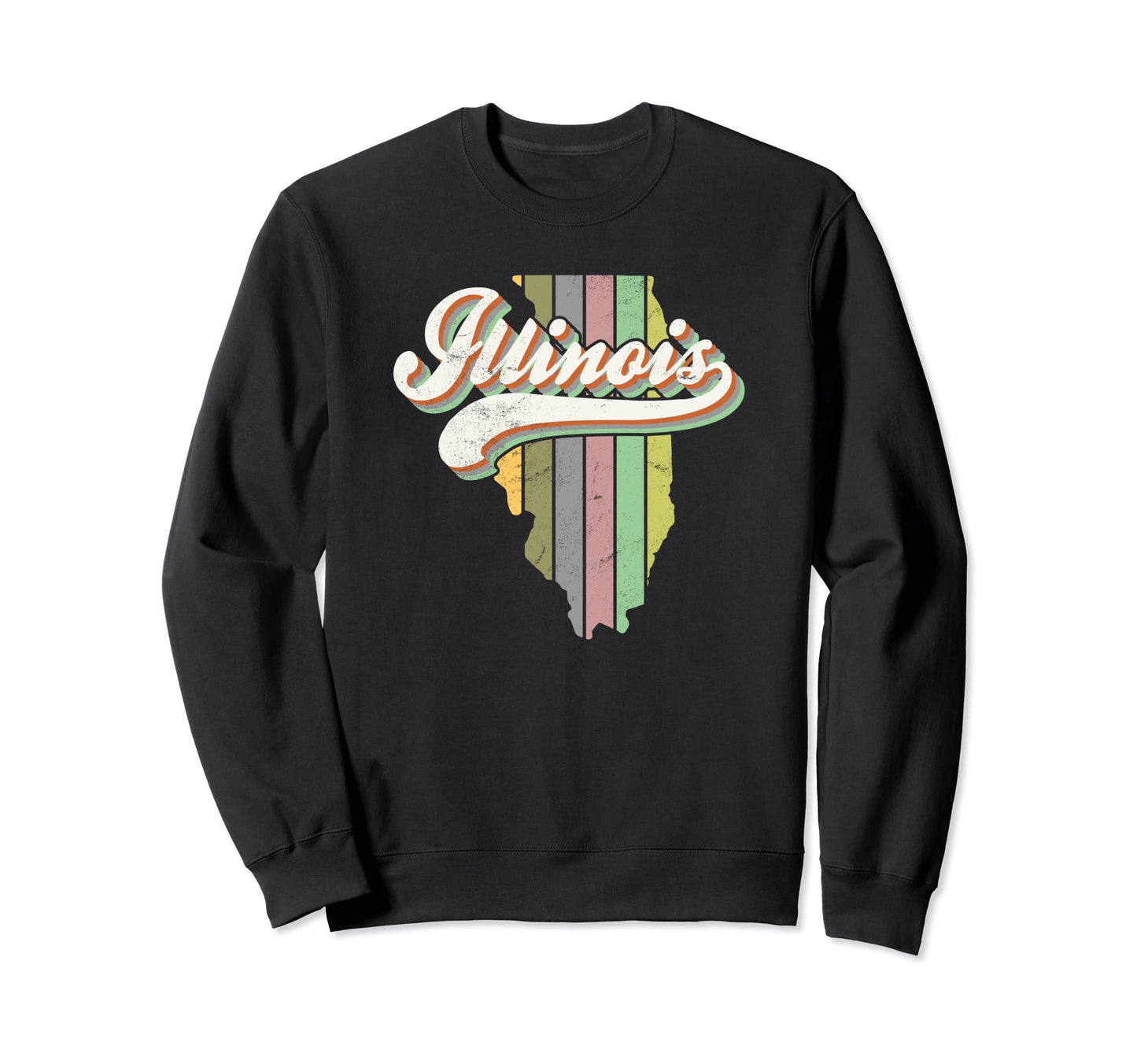 Illinois 70S Stripes Retrocore Sweatshirt - Casual Everyday Wear Men Women - T-Shirt, Sweatshirt, Hoodie