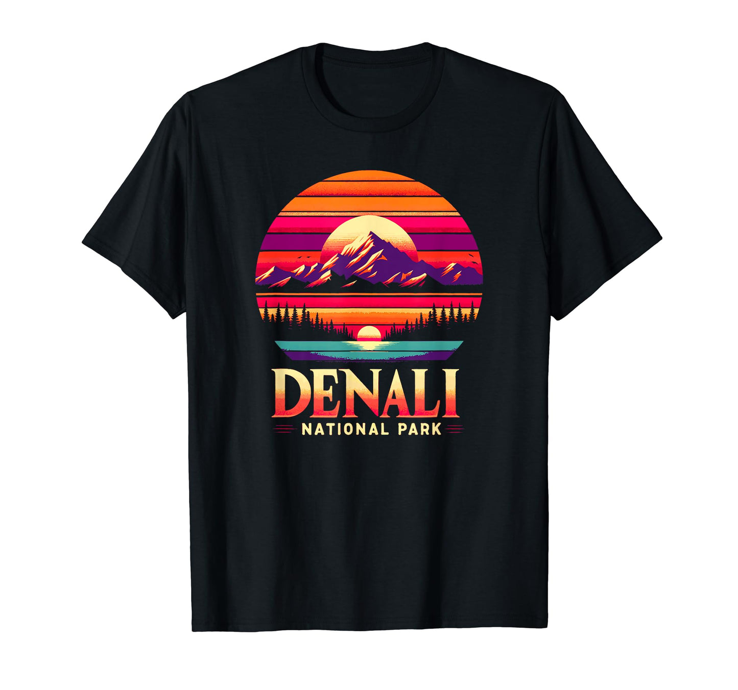 Denali National Park Landscape Sunset T-Shirt - Custom Art Print Men Women - T-Shirt, Sweatshirt, Hoodie
