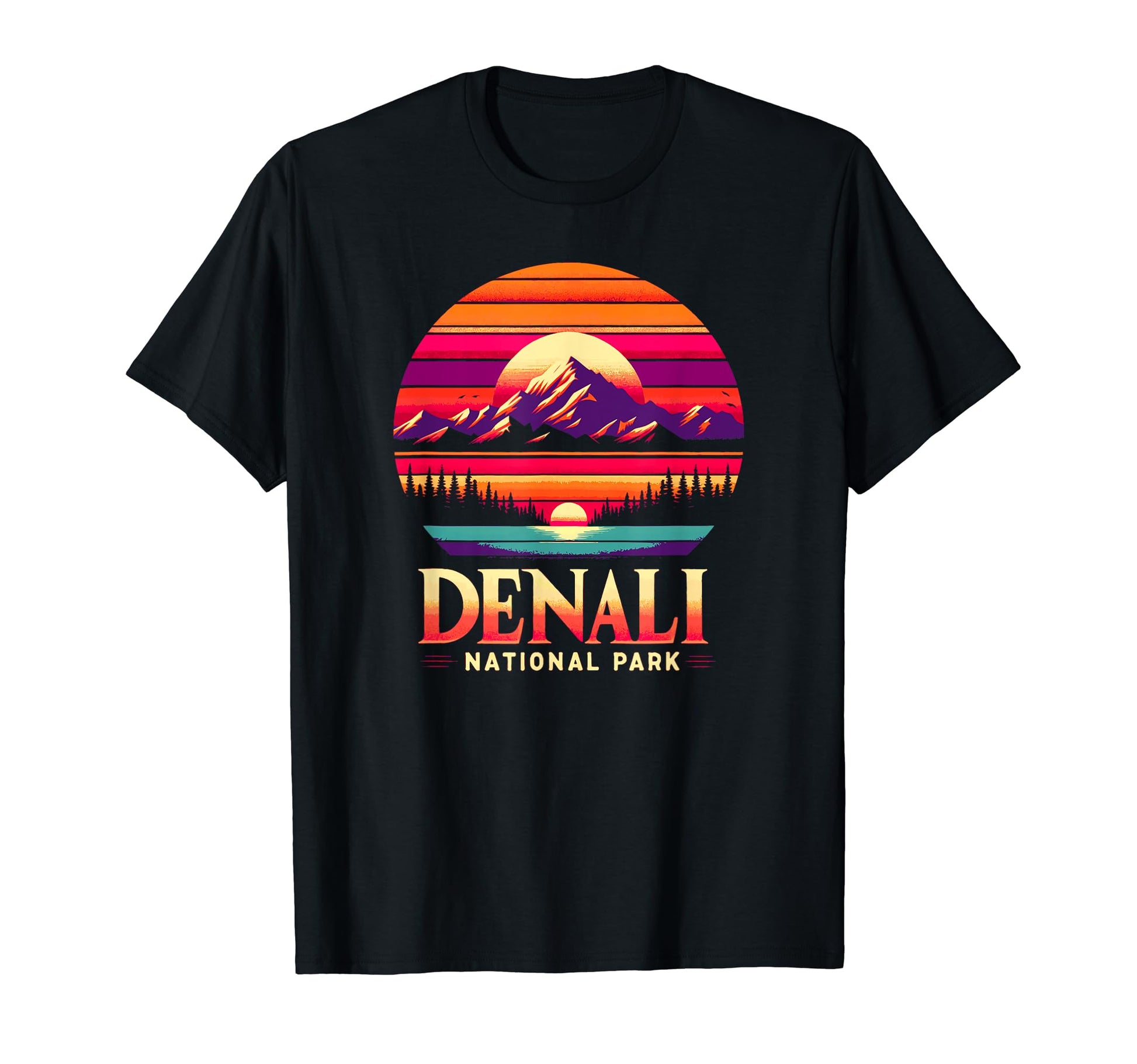 Denali National Park Landscape Sunset T-Shirt - Custom Art Print Men Women - T-Shirt, Sweatshirt, Hoodie