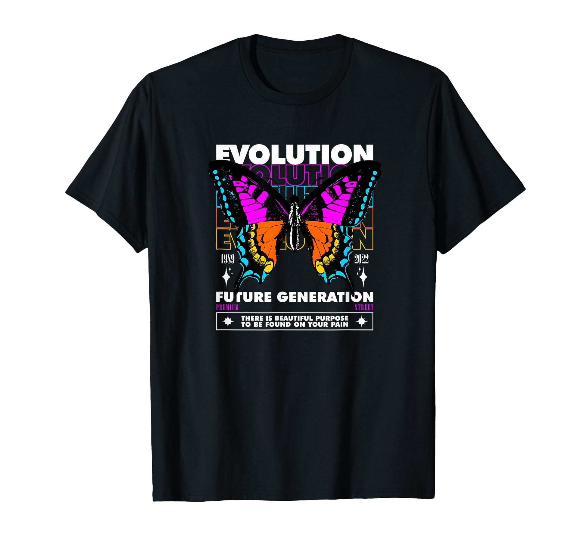 Butterfly Evolution Y2K Grunge Aesthetic T-Shirt - Trendy Graphic Unisex - T-Shirt, Sweatshirt, Hoodie