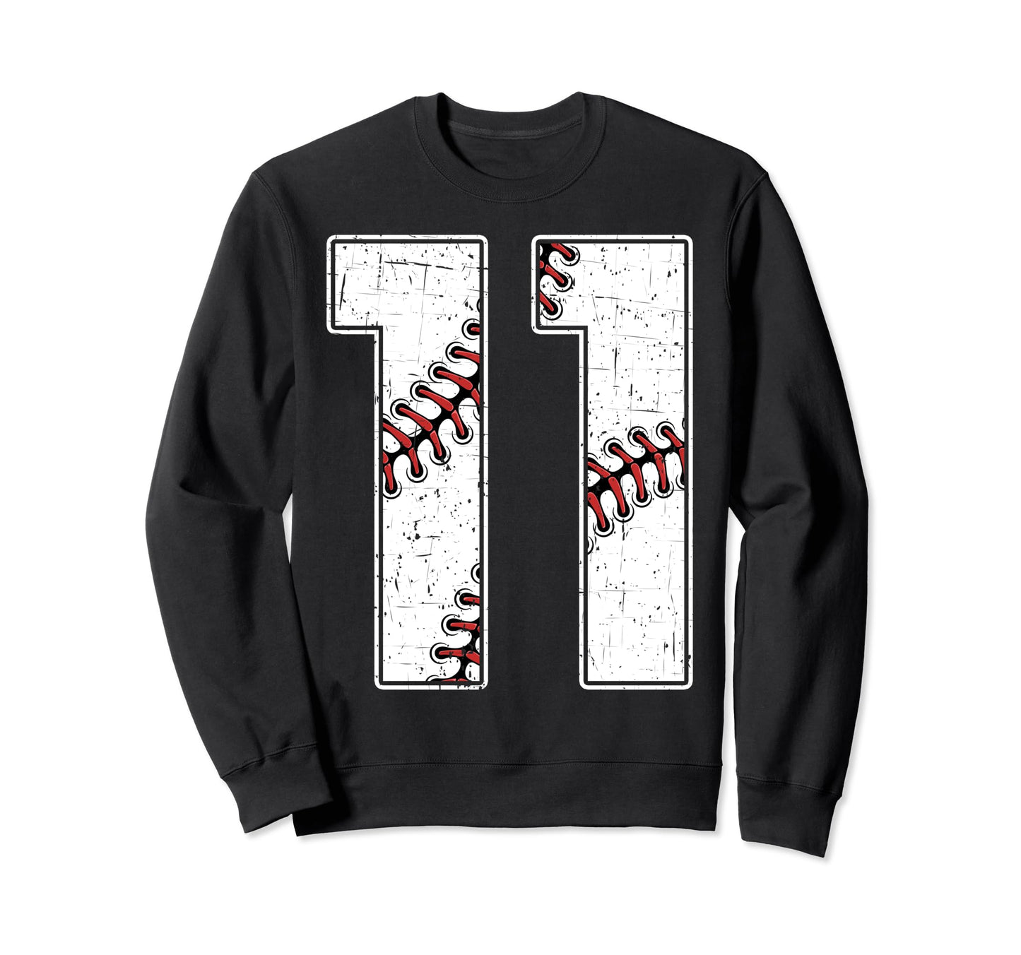 Eleven 11 Year Old Birthday Baseball Sweatshirt - Graphic Print Men Women - T-Shirt, Sweatshirt, Hoodie