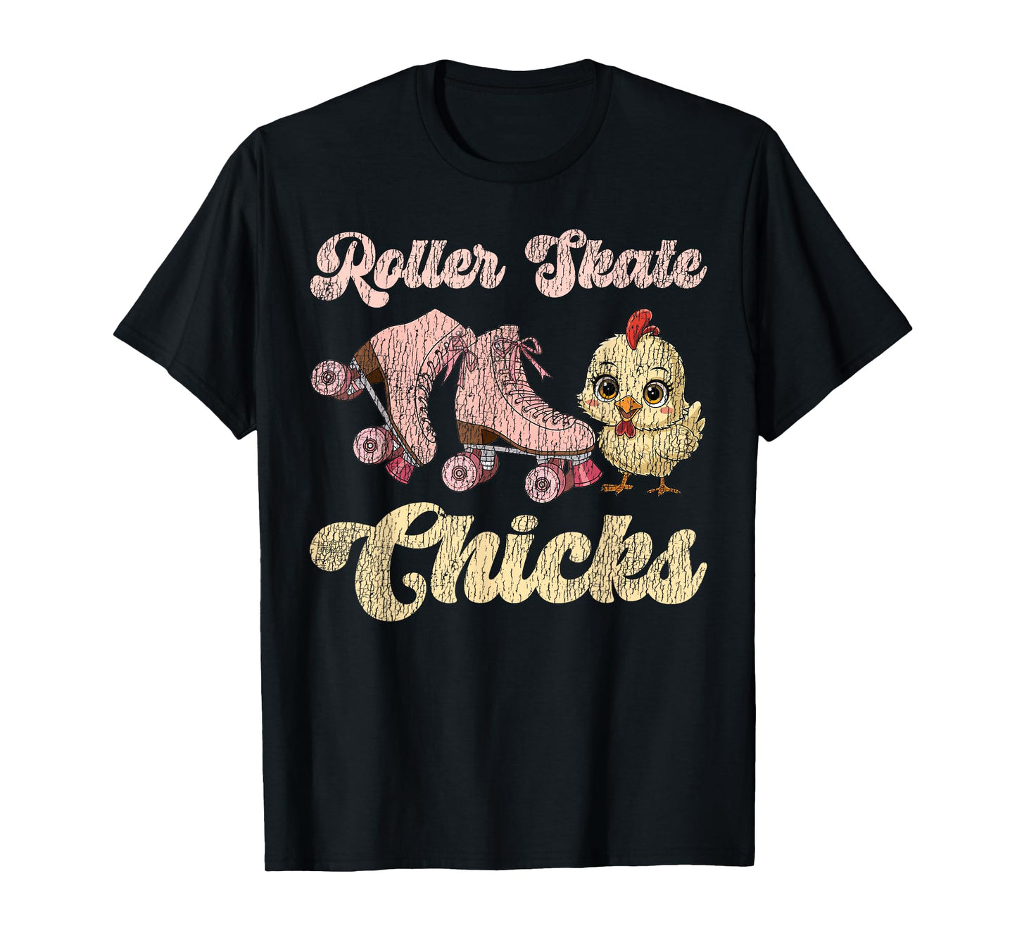 Roller Skating Skate 1970S Chicken T-Shirt - Custom Art Print Men Women - T-Shirt, Sweatshirt, Hoodie