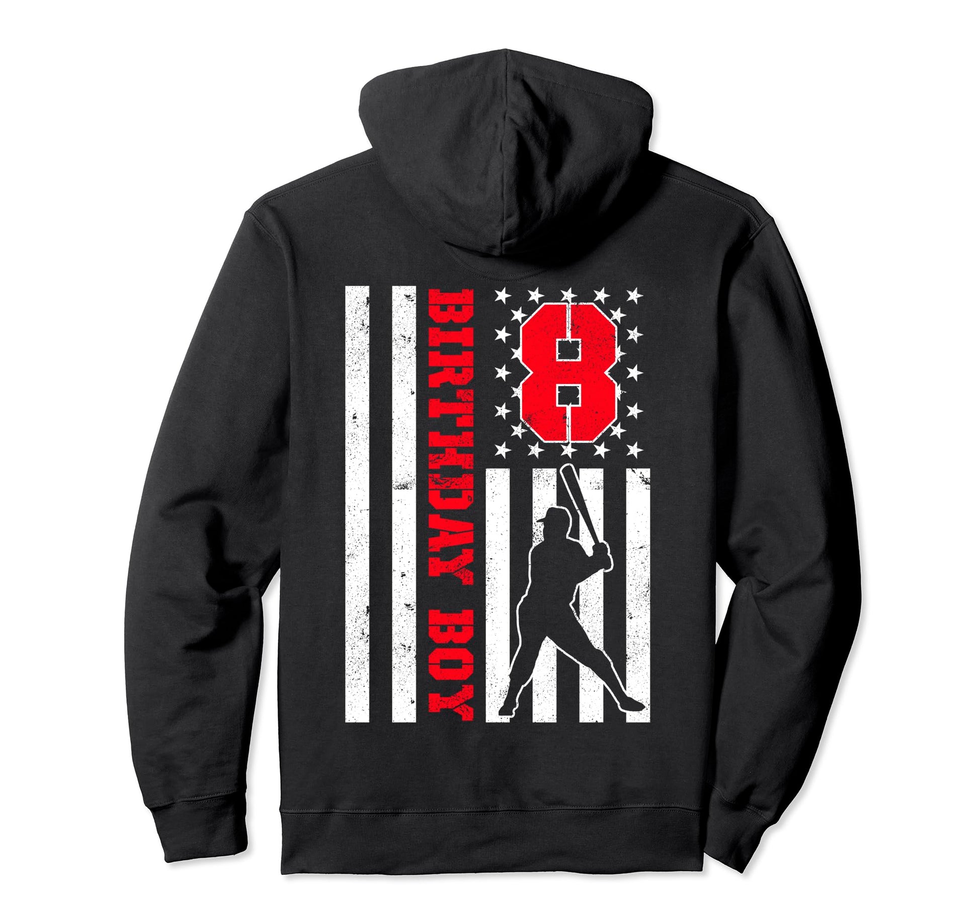 8 Years Old Birthday Baseball Player Usa Hoodie - Graphic Print Unisex - T-Shirt, Sweatshirt, Hoodie