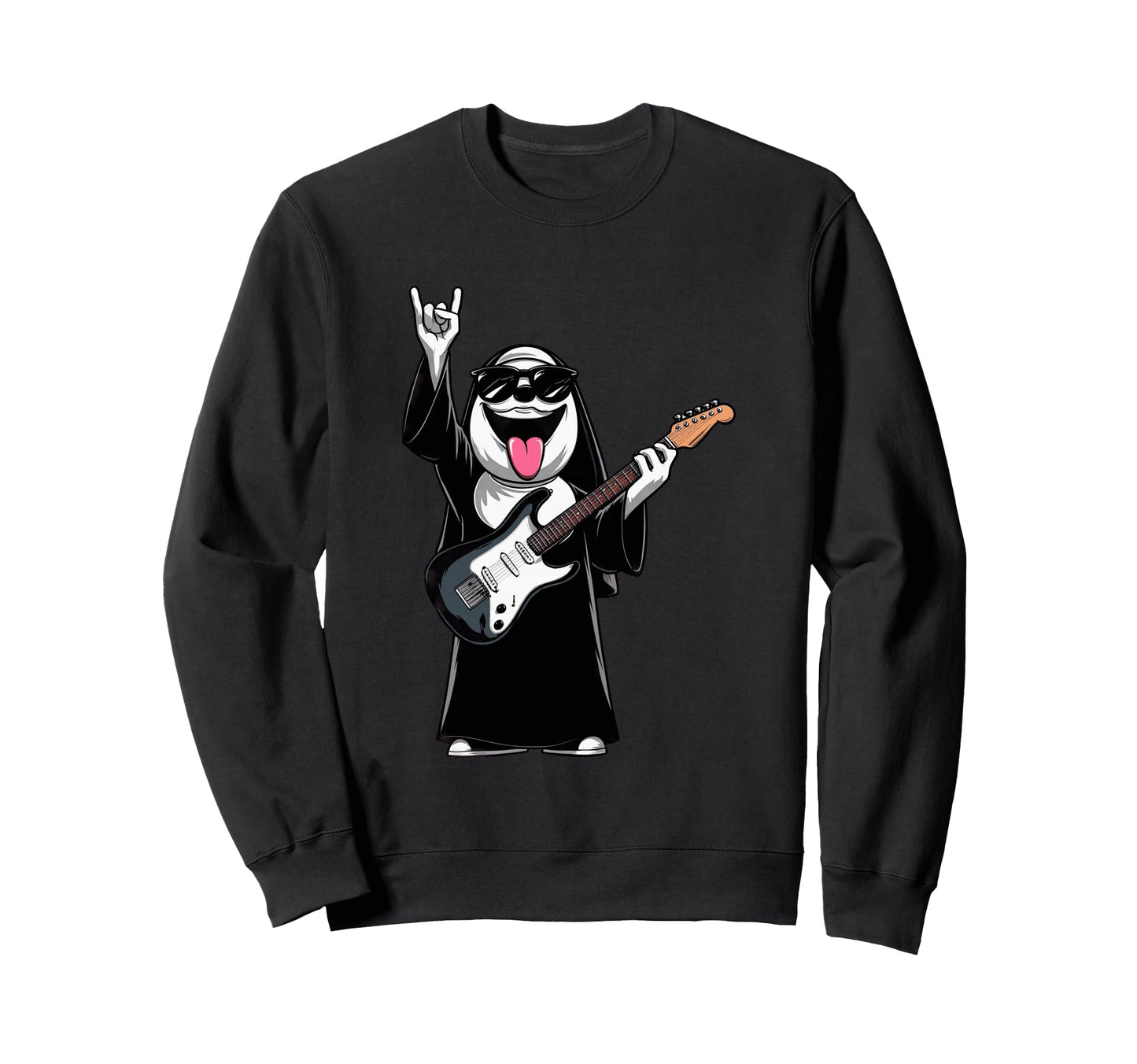 Funny Ghost Guitar Player Rock Music Sweatshirt - Trendy Graphic for Adults - T-Shirt, Sweatshirt, Hoodie
