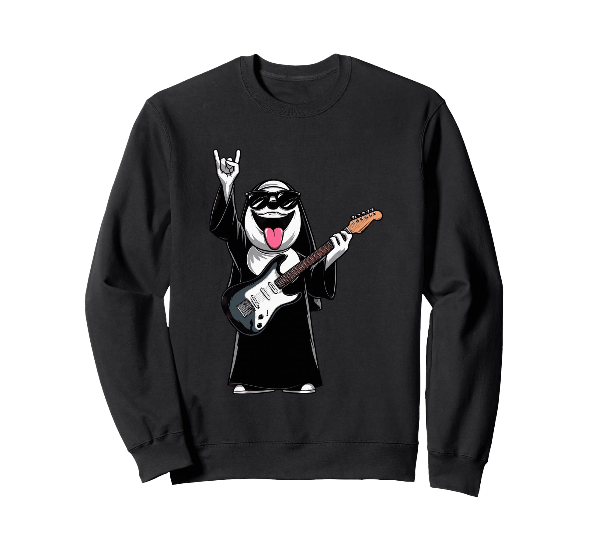 Funny Ghost Guitar Player Rock Music Sweatshirt - Trendy Graphic for Adults - T-Shirt, Sweatshirt, Hoodie