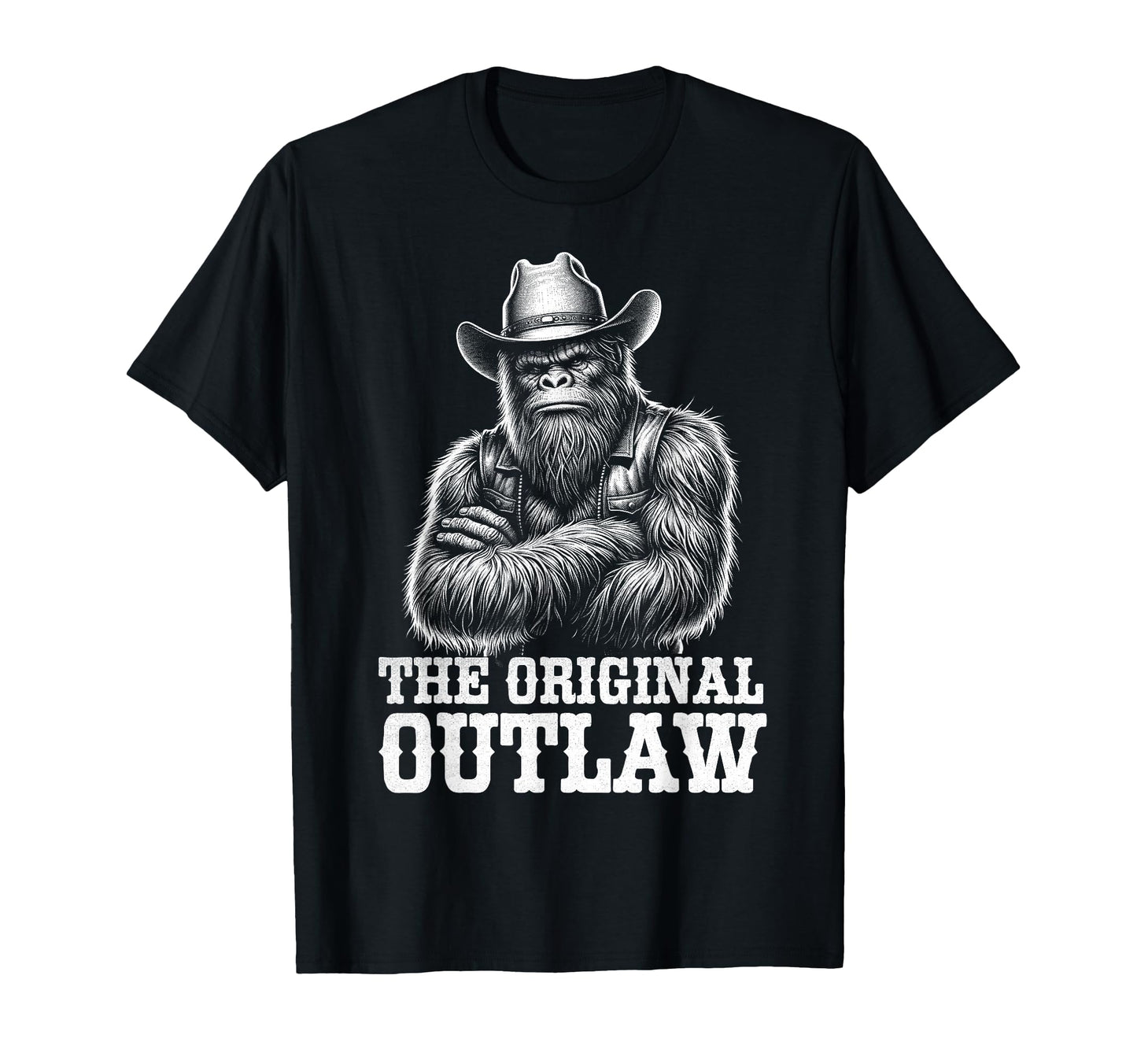 Bigfoot Sasquatch Funny Cowboy T-Shirt - Novelty Apparel for Adults - T-Shirt, Sweatshirt, Hoodie