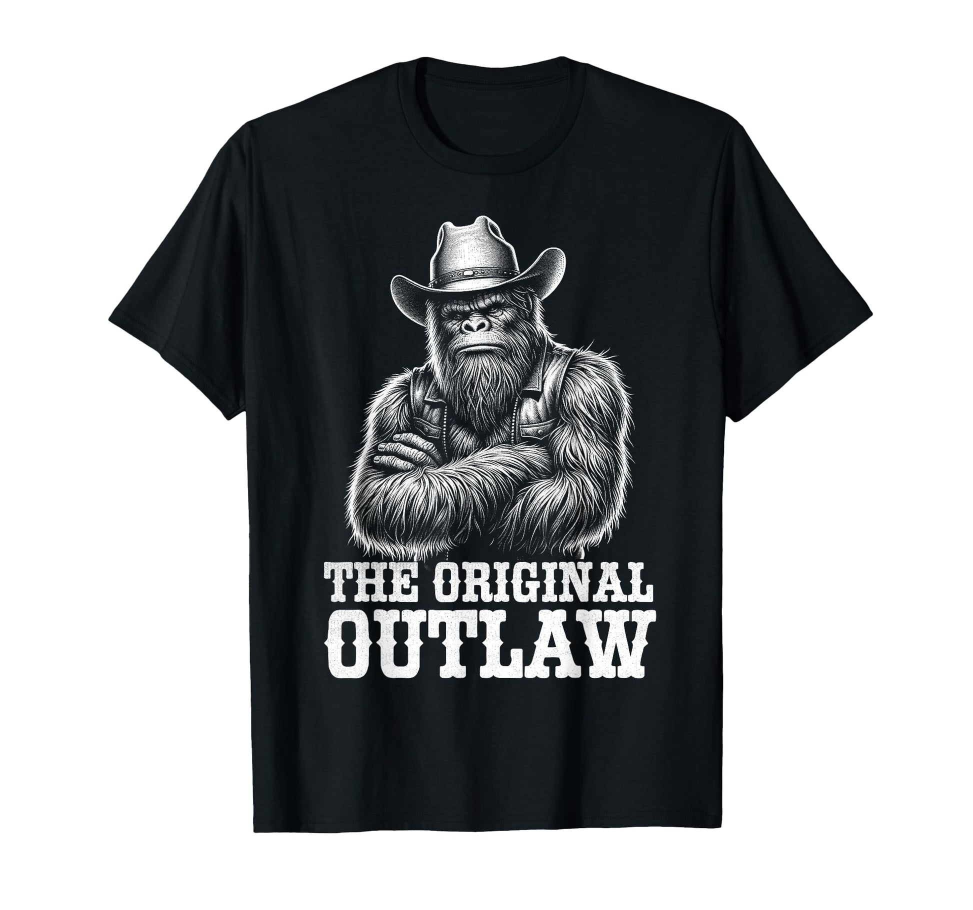 Bigfoot Sasquatch Funny Cowboy T-Shirt - Novelty Apparel for Adults - T-Shirt, Sweatshirt, Hoodie