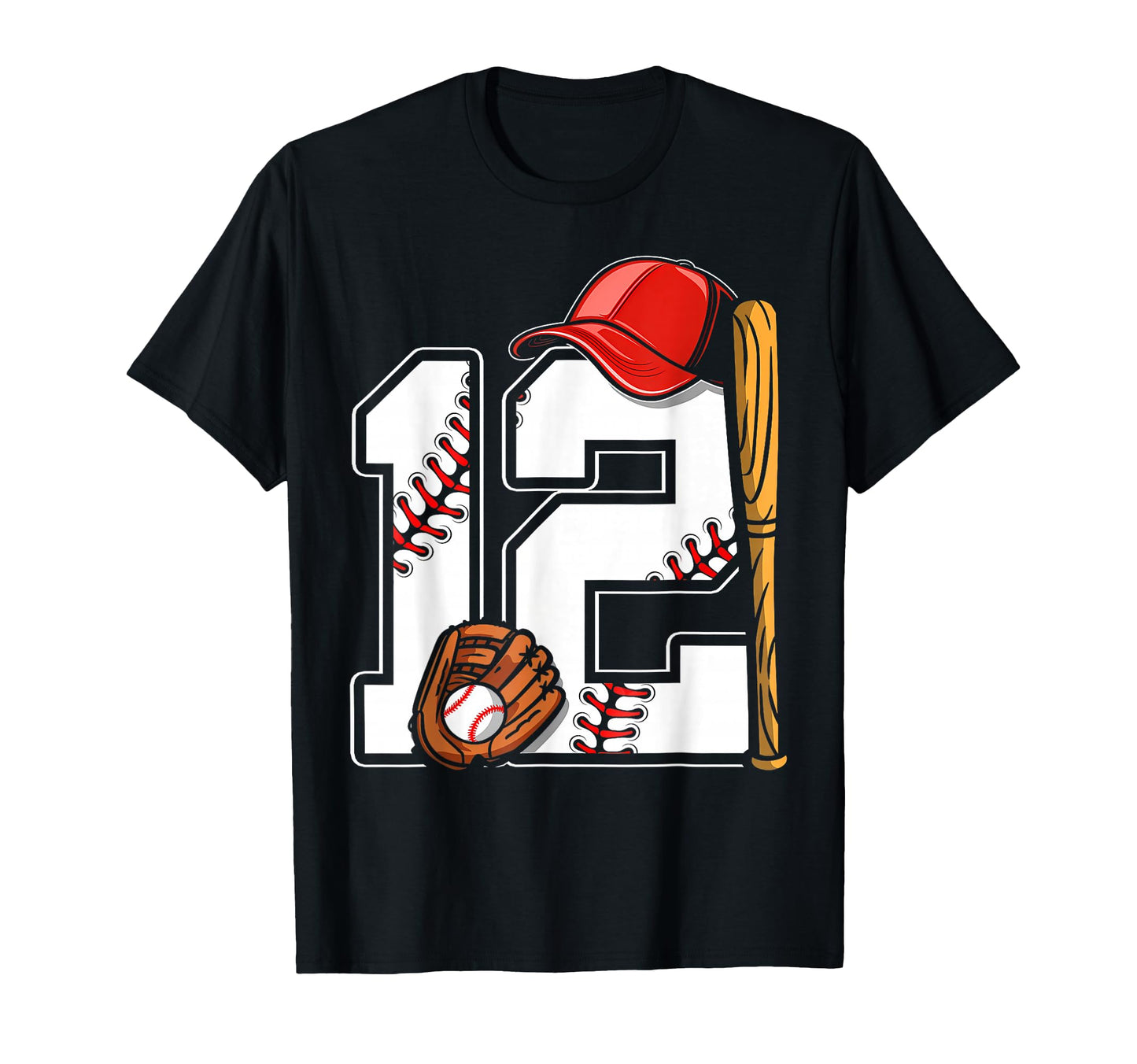 Birthday 12 Twelve Baseball 12Th T-Shirt - Streetwear Style for Adults - T-Shirt, Sweatshirt, Hoodie