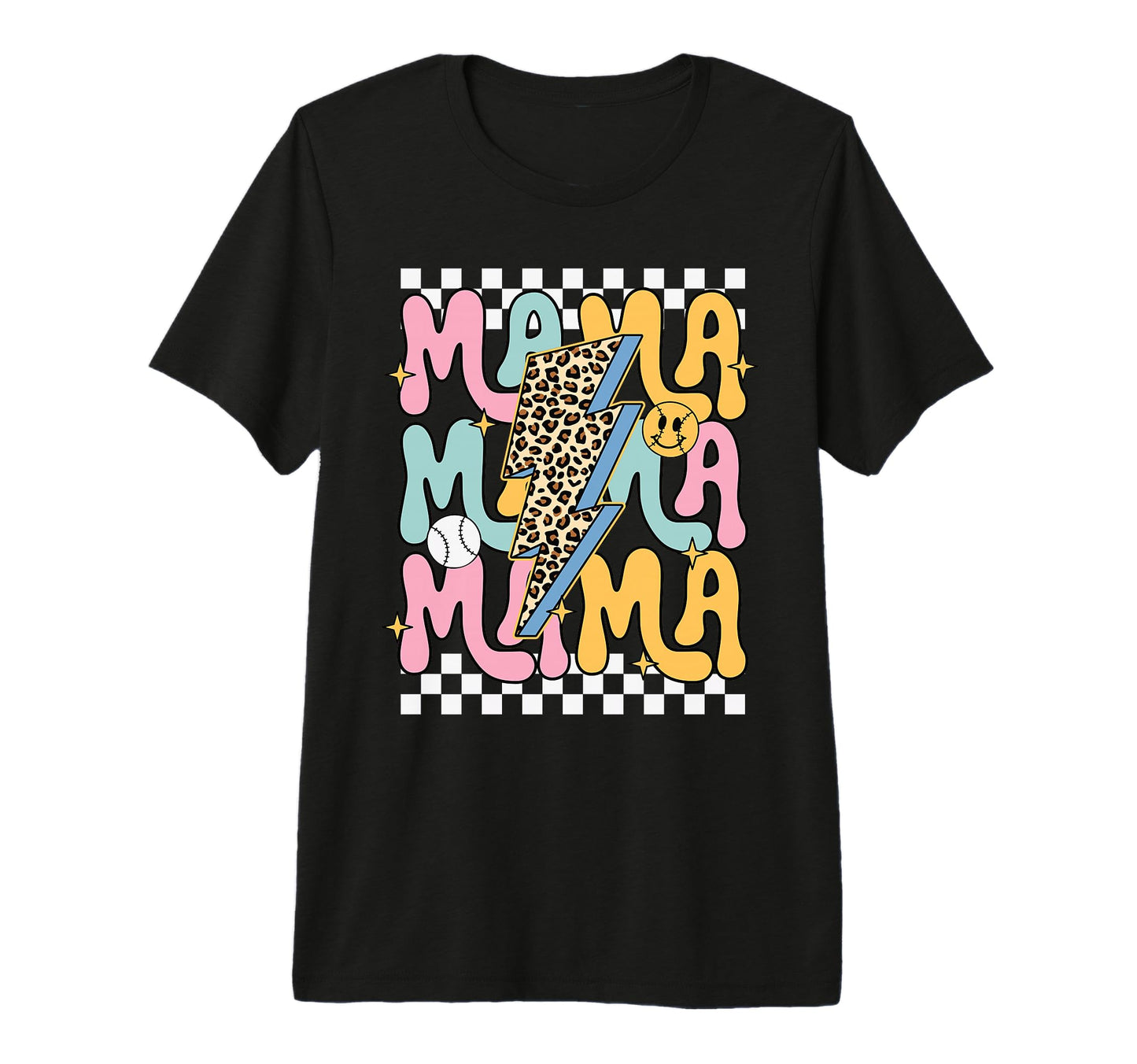 Mama Leopard Lightning Bolt T-Shirt - Fun Novelty Design for Adults - T-Shirt, Sweatshirt, Hoodie
