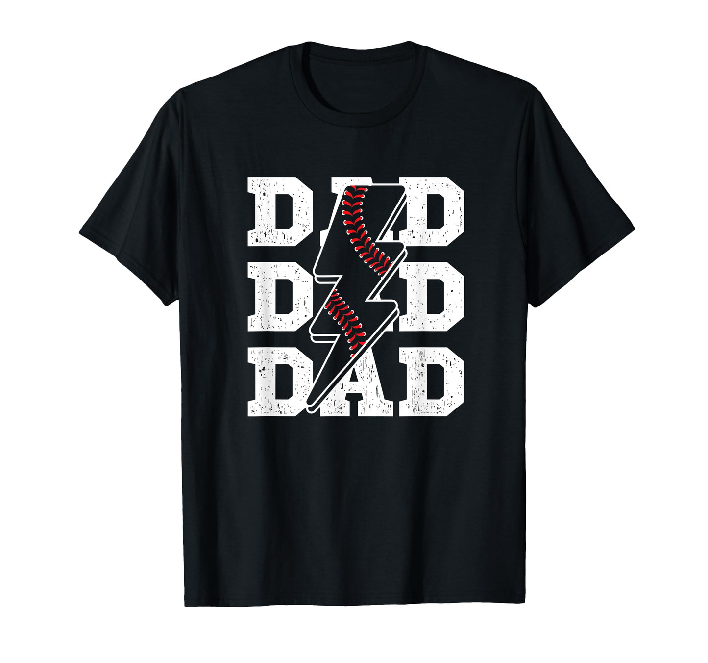 Baseball Dad Distressed Lightning T-Shirt - Aesthetic Graphic Men Women - T-Shirt, Sweatshirt, Hoodie