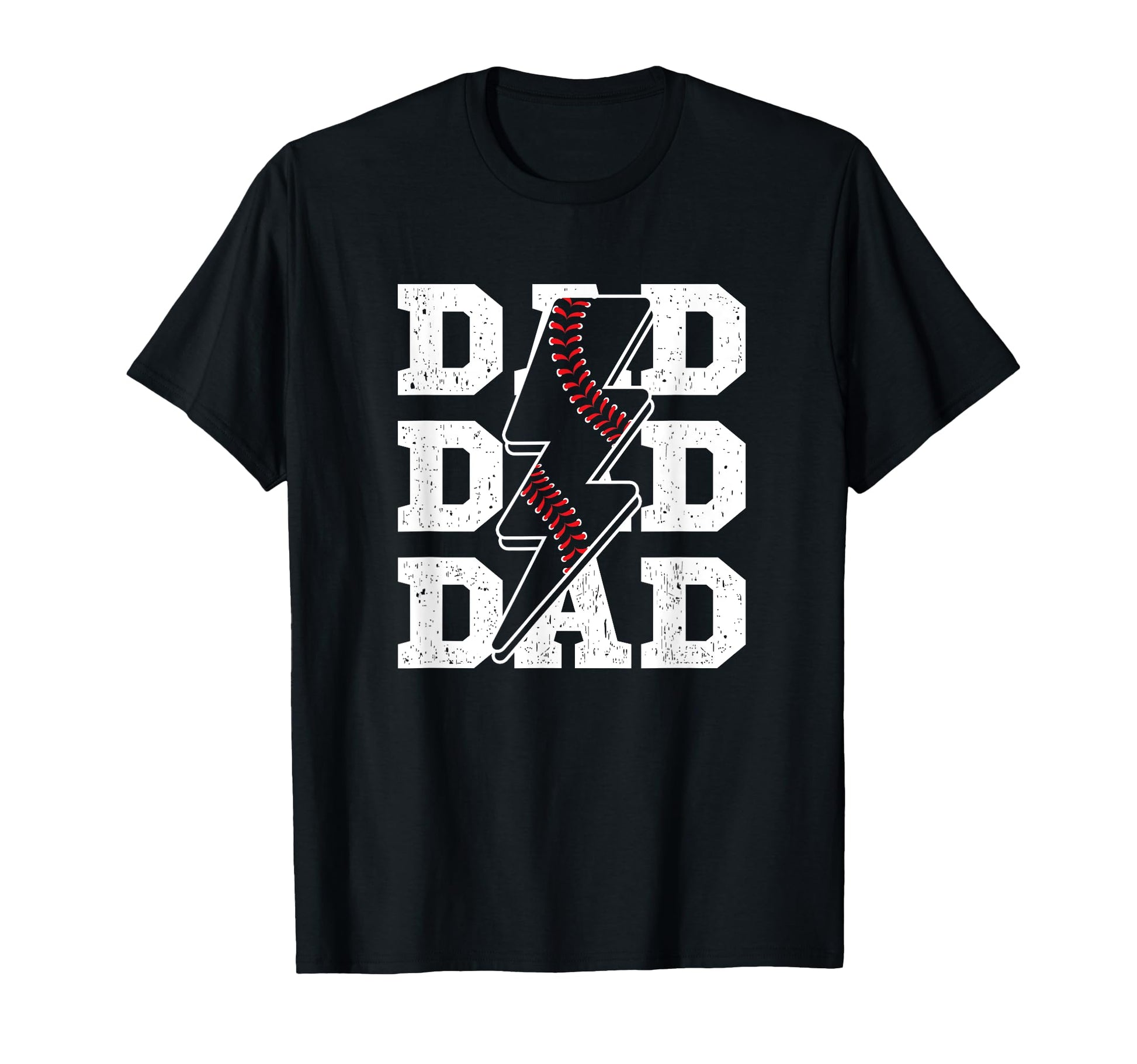 Baseball Dad Distressed Lightning T-Shirt - Aesthetic Graphic Men Women - T-Shirt, Sweatshirt, Hoodie