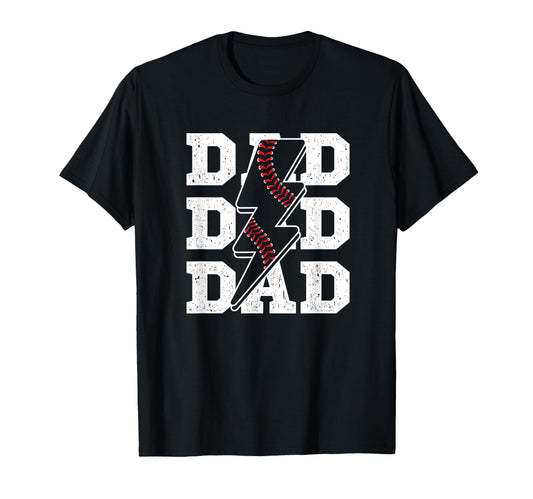 Baseball Dad Distressed Lightning T-Shirt - Aesthetic Graphic Men Women - T-Shirt, Sweatshirt, Hoodie
