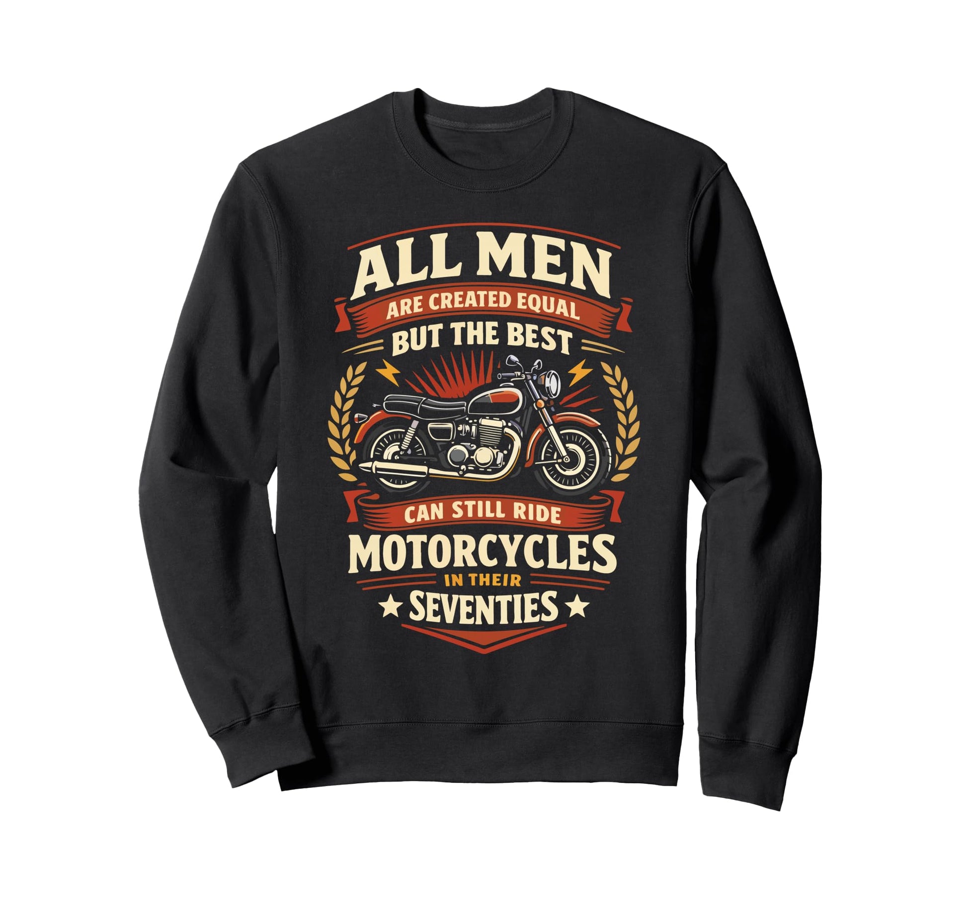 Motorcycle Biker Grandpa 70Th Sweatshirt - Novelty Apparel for Adults - T-Shirt, Sweatshirt, Hoodie