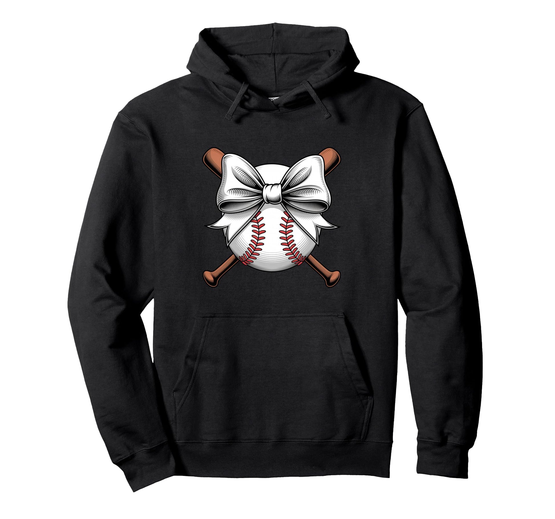 Baseball Coquette Bow Baseball Player Hoodie - Novelty Apparel Unisex - T-Shirt, Sweatshirt, Hoodie
