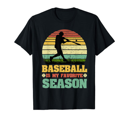 Baseball Is My Favorite Season Sunset T-Shirt - Custom Art Print Unisex - T-Shirt, Sweatshirt, Hoodie