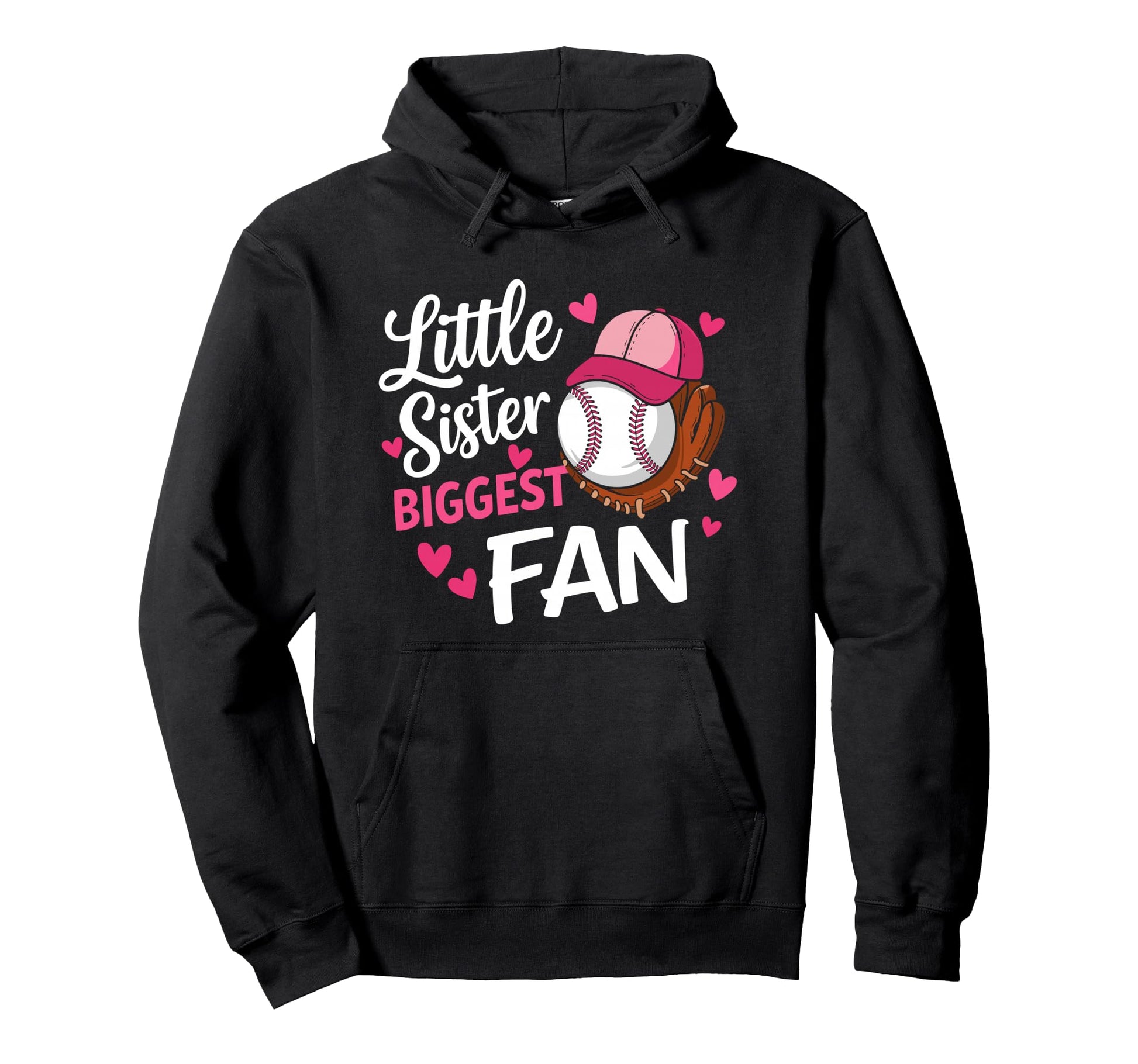 Funny Little Sister Biggest Fan Bow Hoodie - Graphic Print Men Women - T-Shirt, Sweatshirt, Hoodie