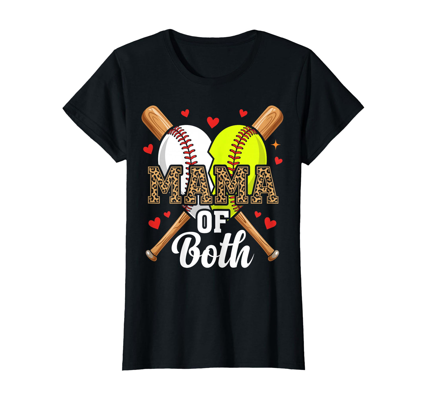 Mama Both Baseball Softball Mom Sports T-Shirt - Novelty Apparel Unisex - T-Shirt, Sweatshirt, Hoodie