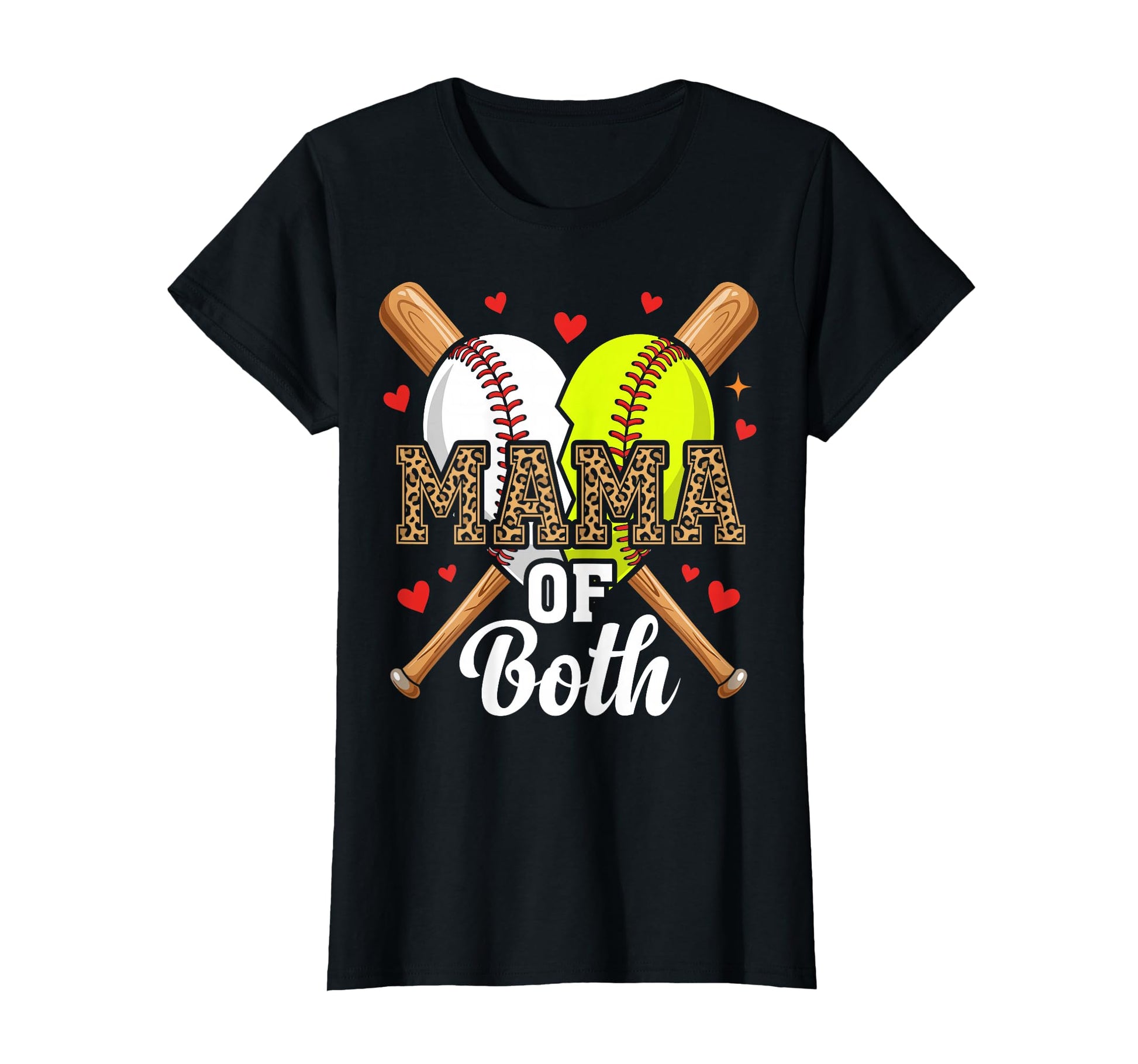 Mama Both Baseball Softball Mom Sports T-Shirt - Novelty Apparel Unisex - T-Shirt, Sweatshirt, Hoodie