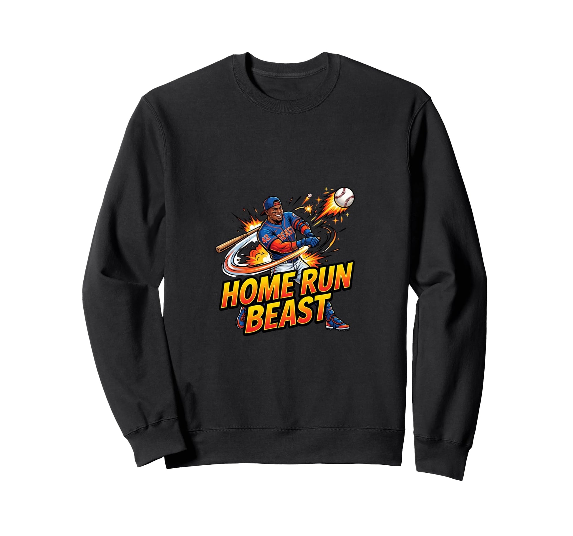 Home Run Power Baseball Action Sweatshirt - Fun Novelty Design for Adults - T-Shirt, Sweatshirt, Hoodie